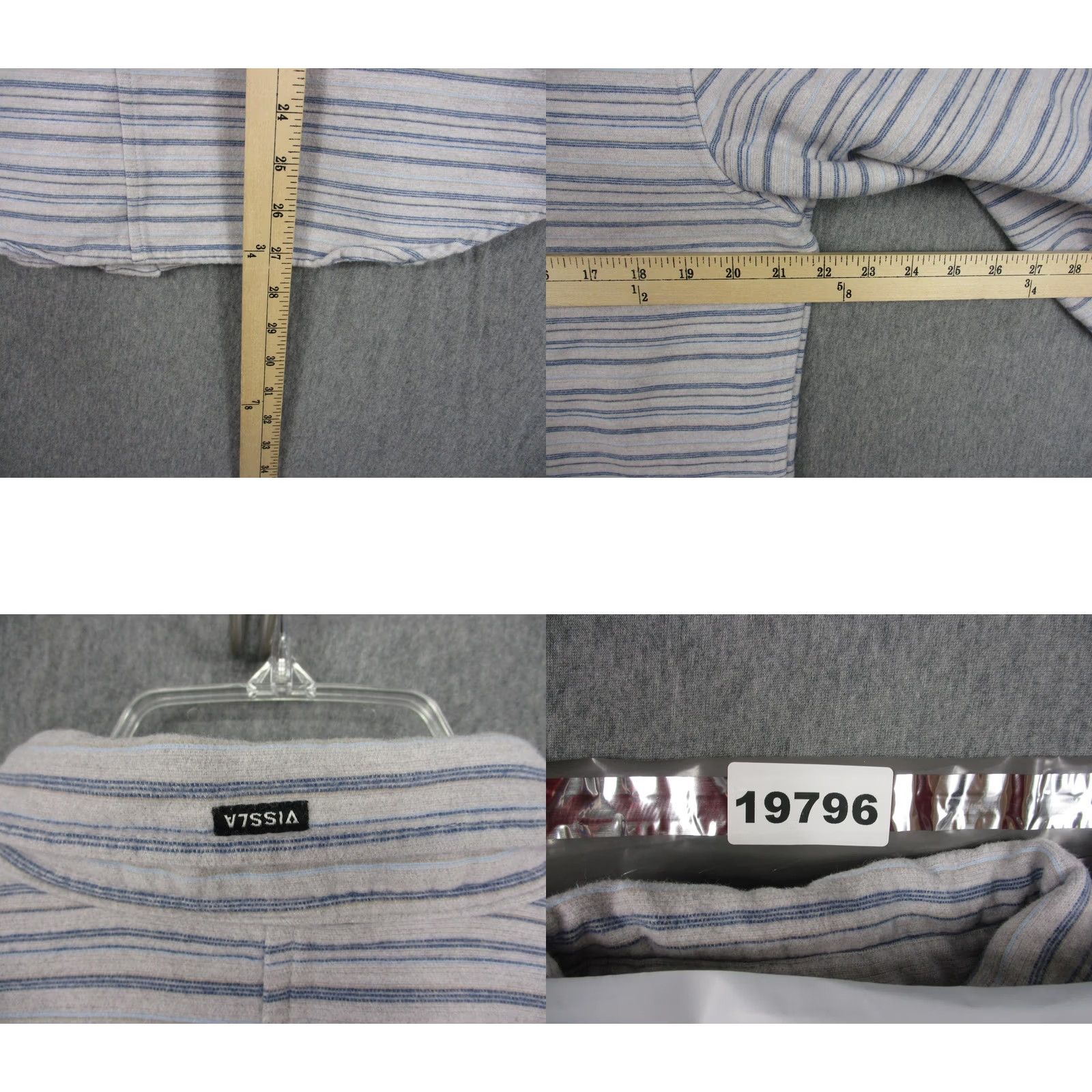 Vissla Vissla Shirt Mens XL Gray Stripe Long Sleeve Snap Button Up Casual Size US XL / EU 56 / 4 - 8 Thumbnail