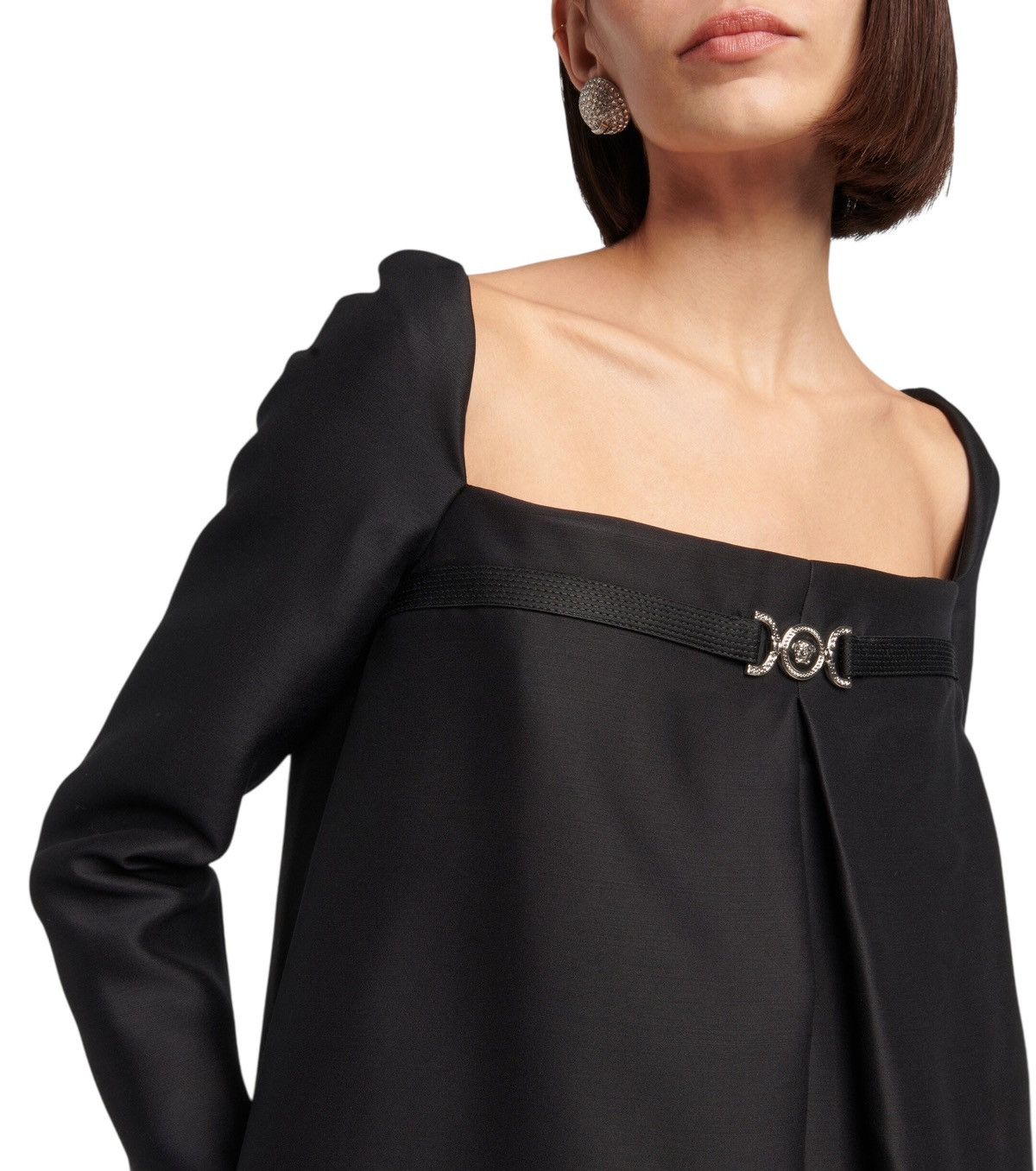 Versace Versace Medusa ’95 Black Mini Dress Long Sleeve Size S / US 4 / IT 40 - 4 Thumbnail