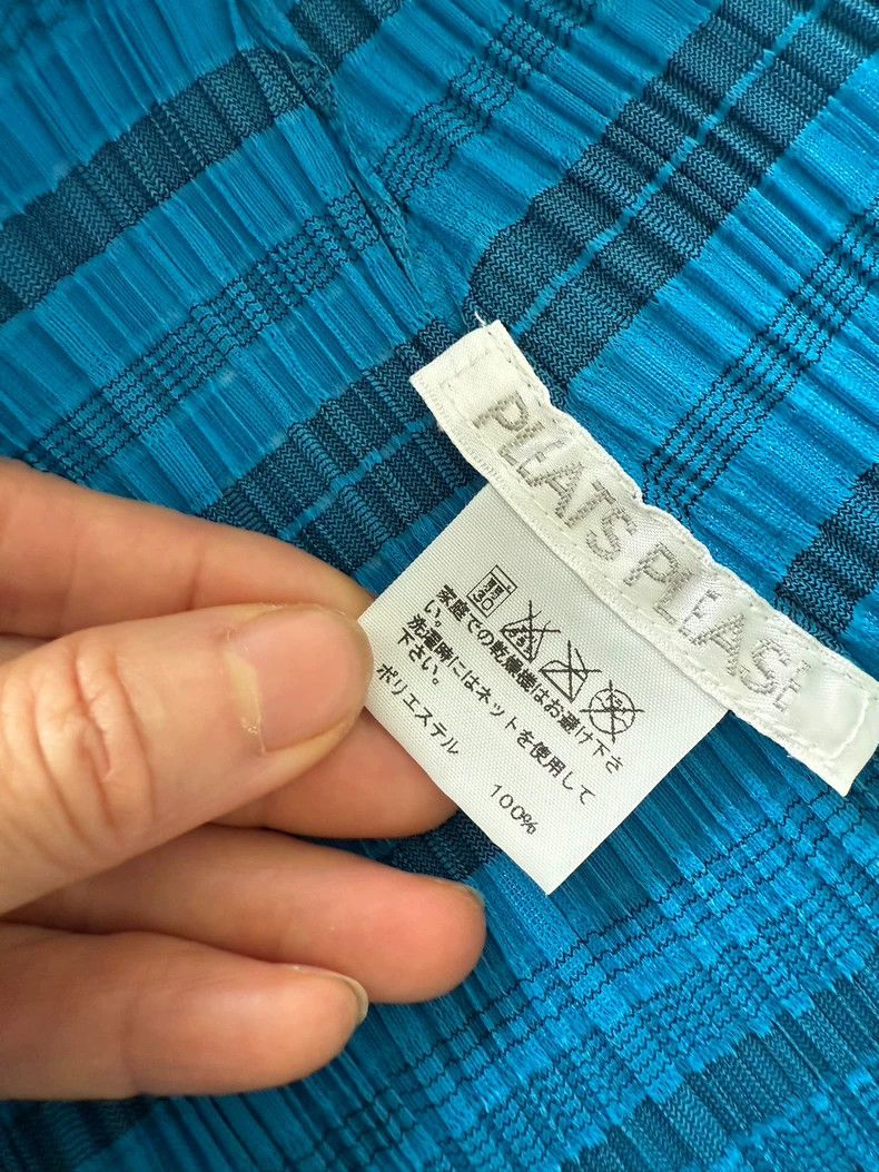 Issey Miyake Issey Miyake size:3 Ocean blue checkered shirt Size XS / US 0-2 / IT 36-38 - 3 Thumbnail