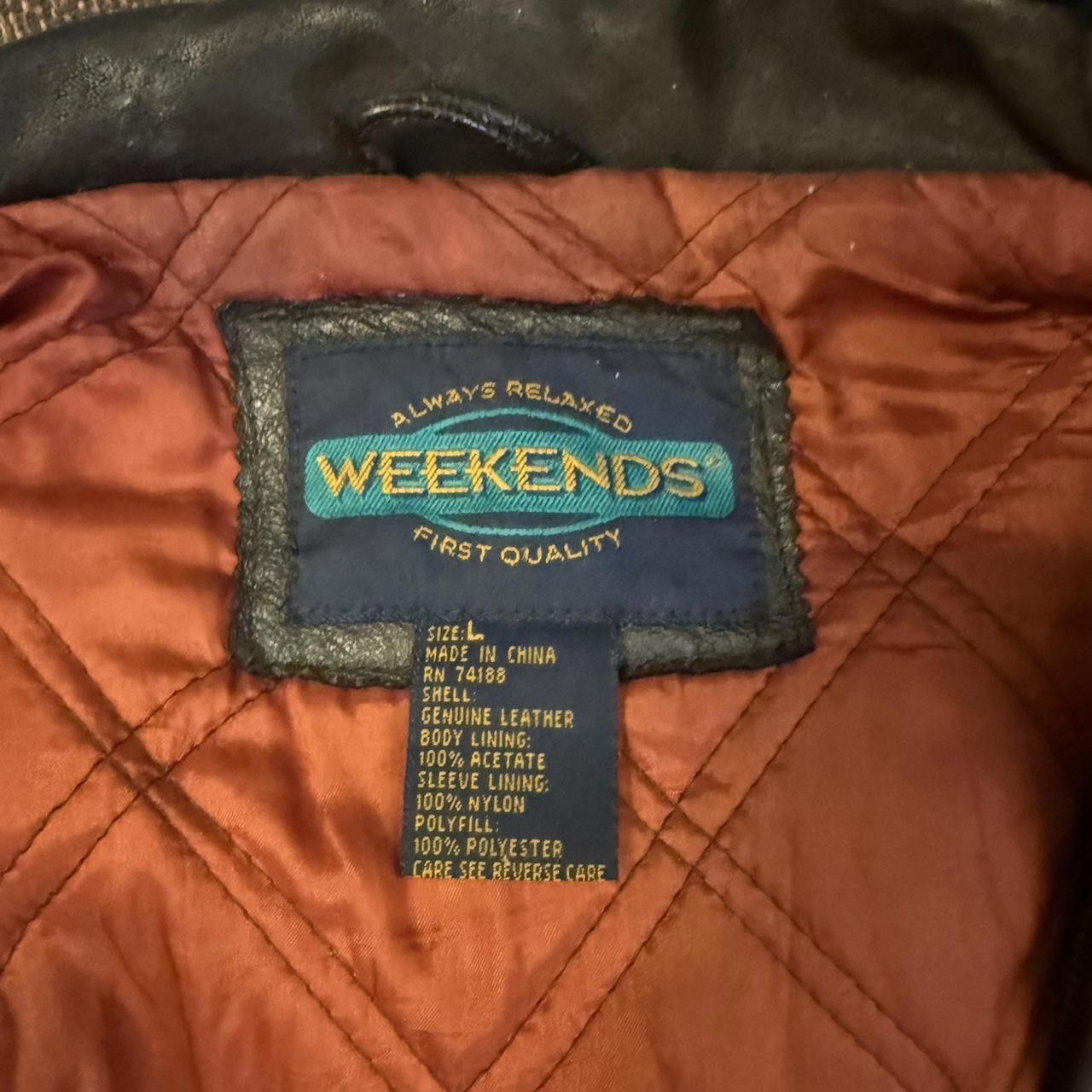 Designer Vintage Brown Leather Weekends Biker Jacket Size US L / EU 52-54 / 3 - 3 Thumbnail