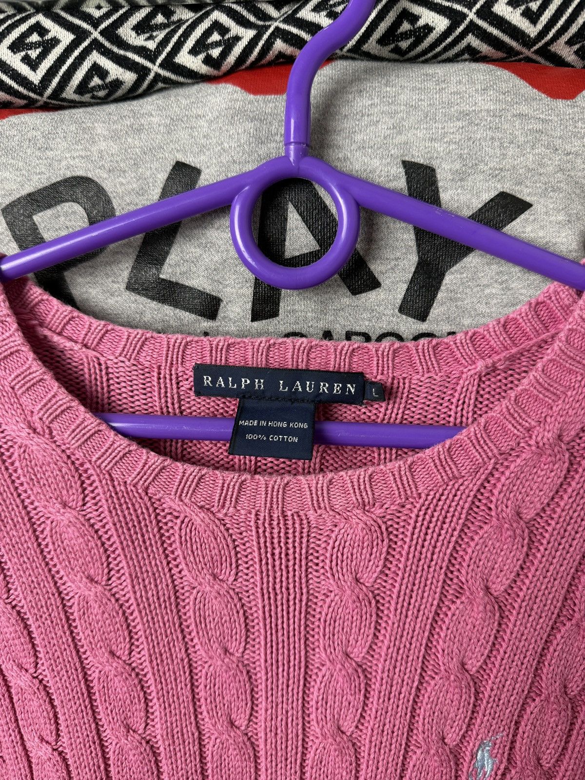 Polo Ralph Lauren Polo Ralph Lauren Cable Knit Sweater Female Pink Color S-M Size L / US 10 / IT 46 - 8 Thumbnail