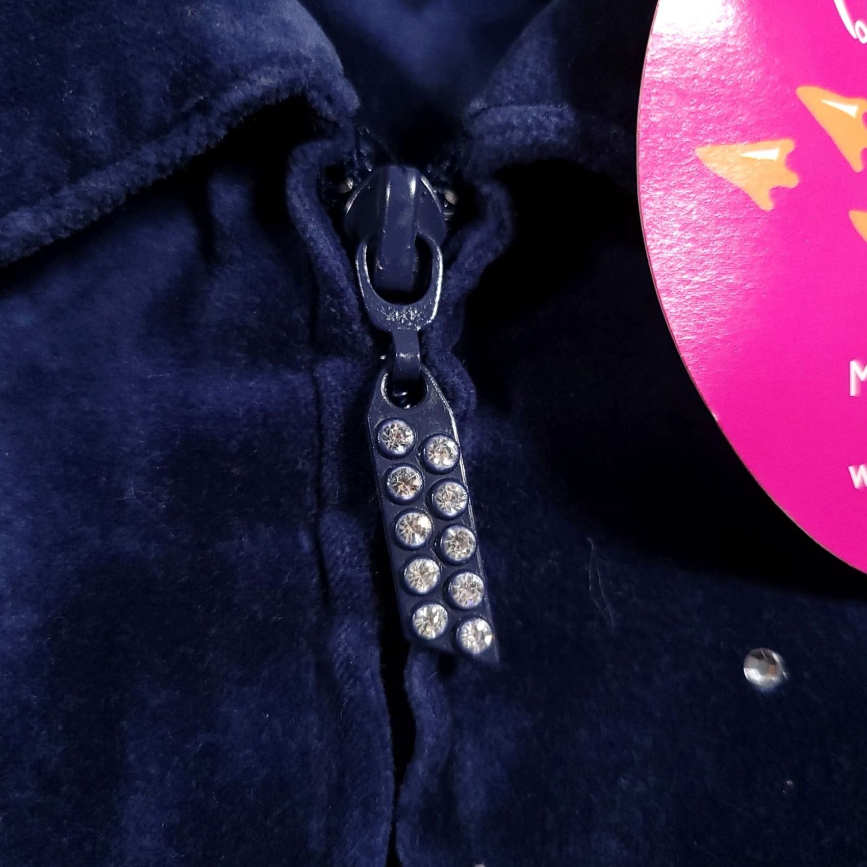 Quacker Factory VINTAGE Quacker Factory Zip Jacket Women's Medium Blue Long Sleeve Rhinestone Studded Jacket Size M / US 6-8 / IT 42-44 - 5 Thumbnail