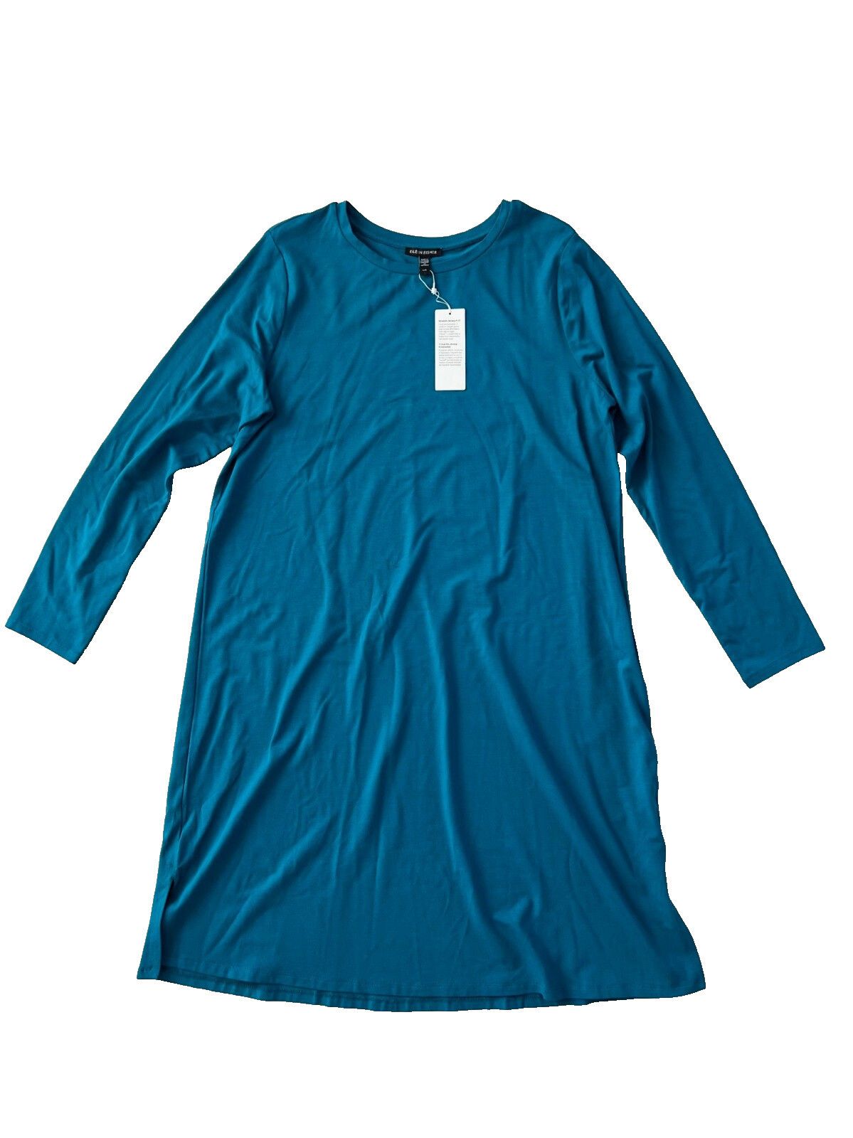 Eileen Fisher Eileen Fisher Jersey Knit Crew Neck Dress in Jewel ( L ) Size L / US 10 / IT 46 - 1 Thumbnail
