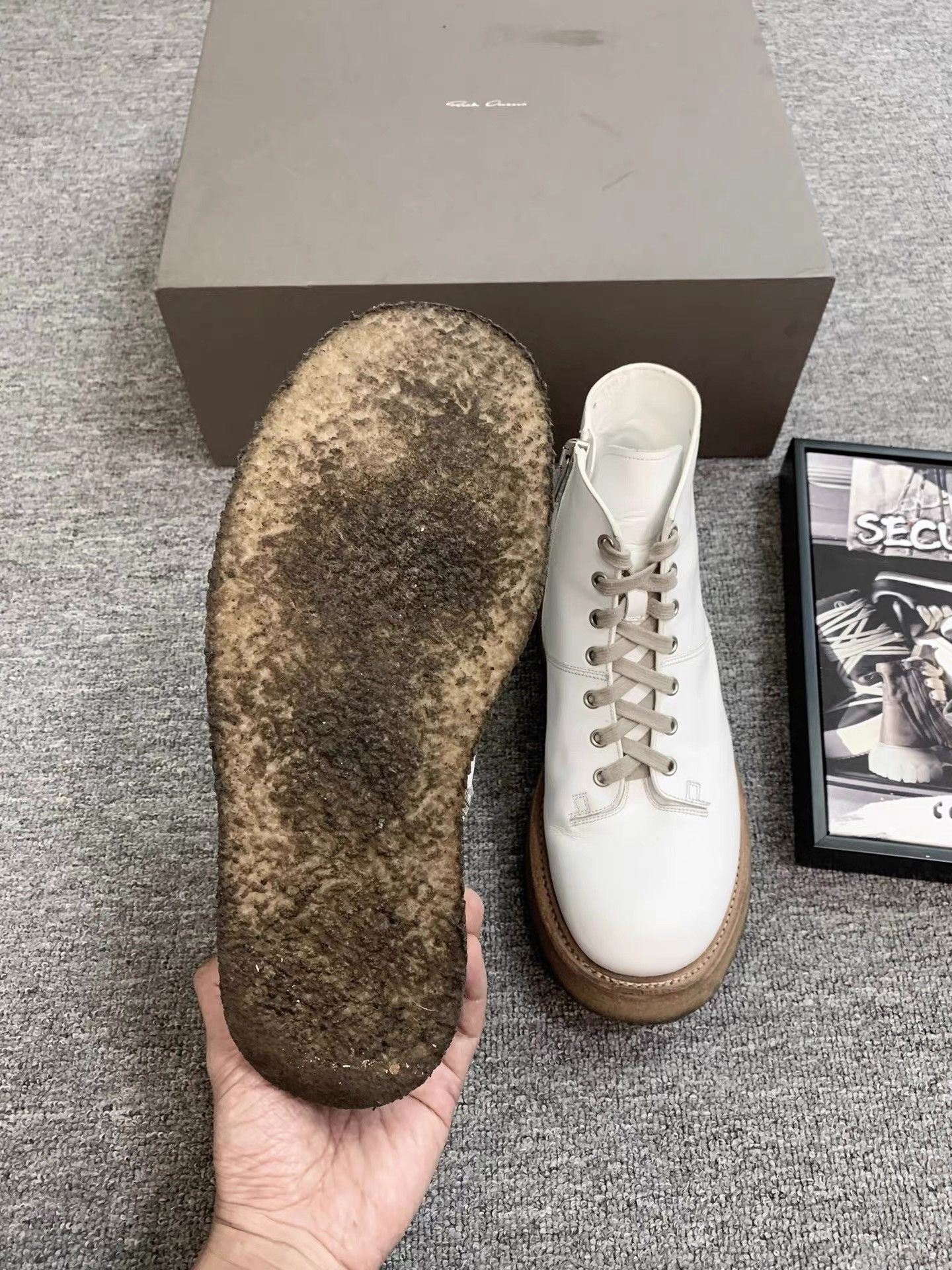 Rick Owens Rick Owens 13FW Mainline Milk Rubber Sole Martin Boots K34 Size US 9 / EU 42 - 8 Thumbnail