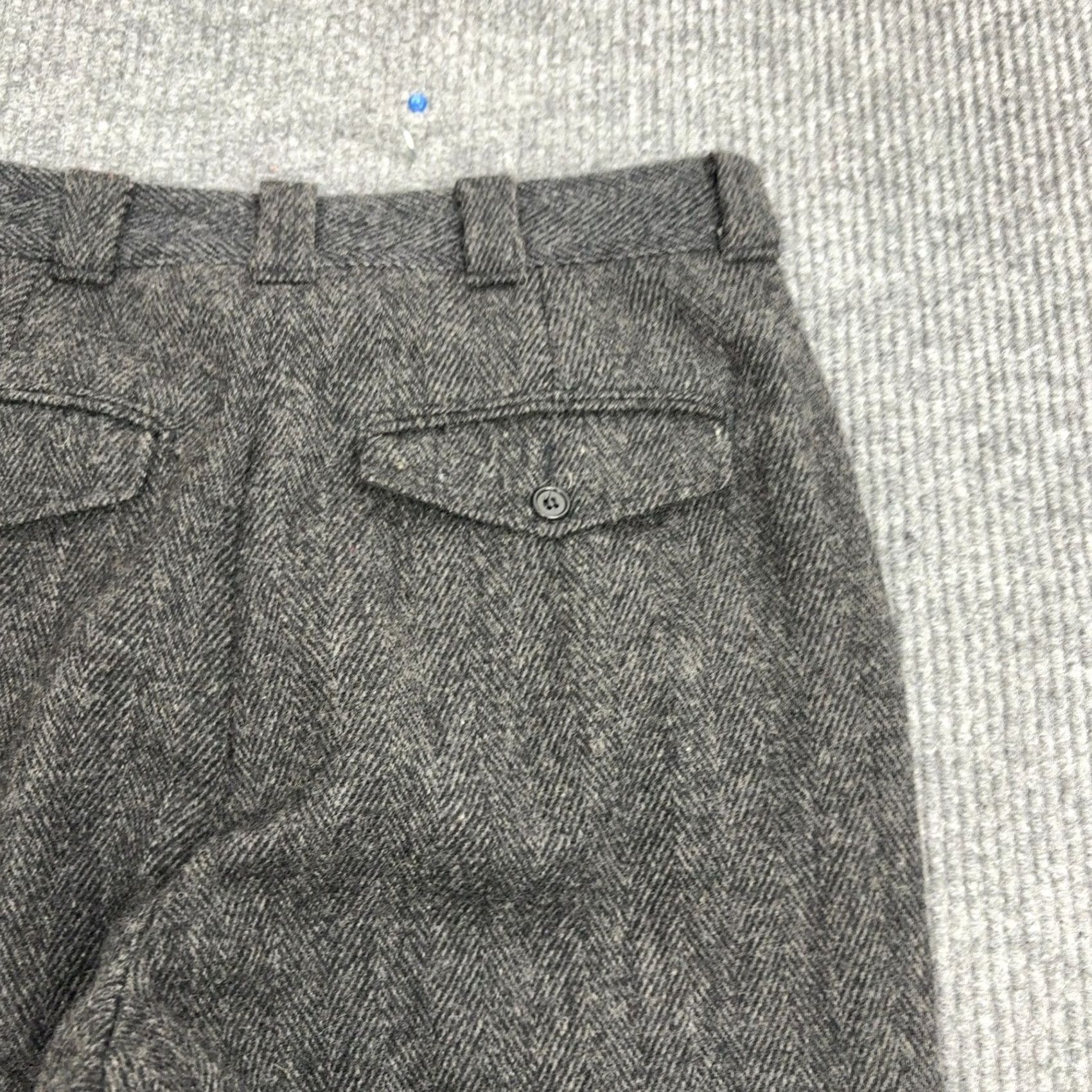 Vintage VINTAGE Woolrich Pants Mens 32 Grey Wool Herringbone Raw Hem Wide Leg Heritage Size US 32 / EU 48 - 5 Thumbnail