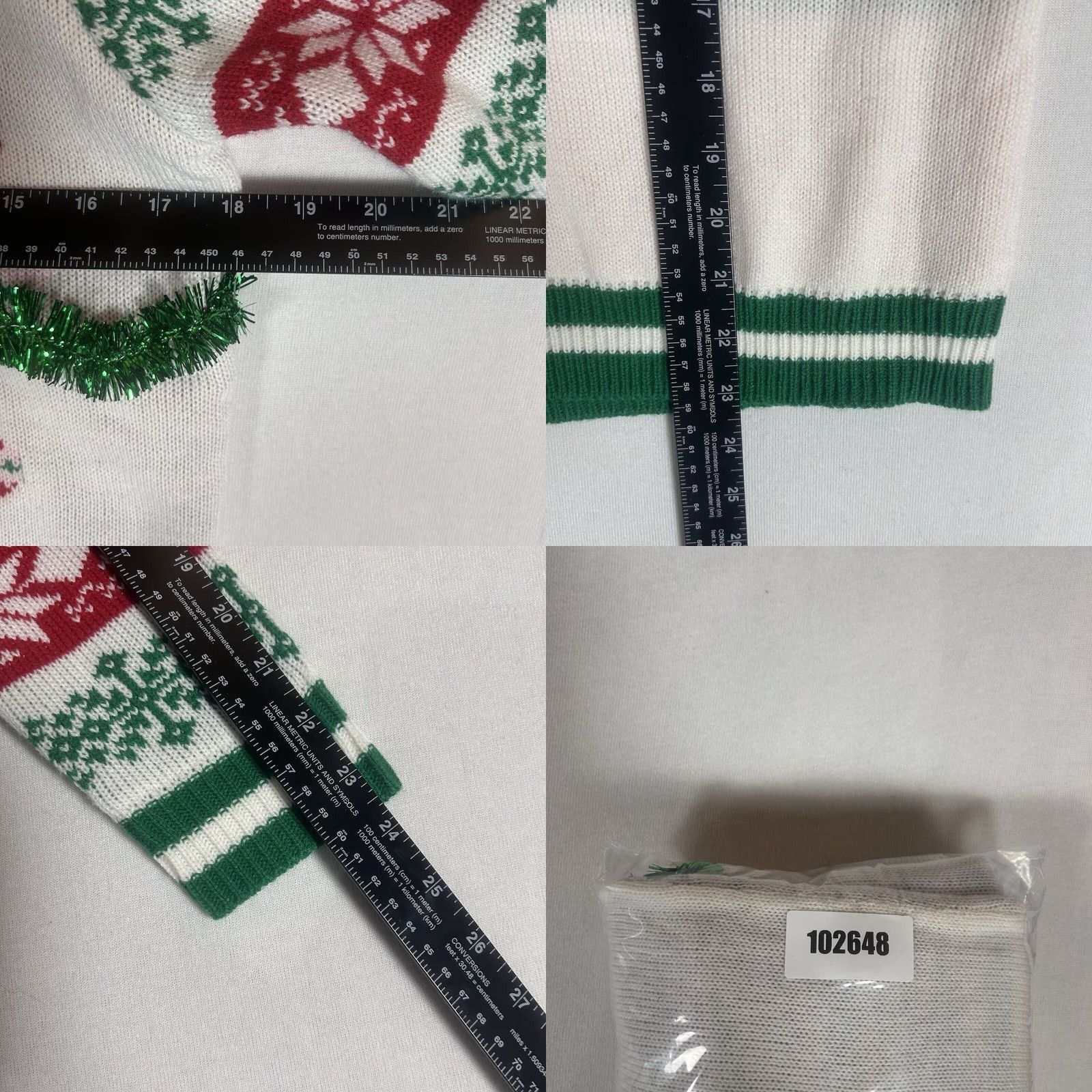 Vintage Ugly Christmas Sweater Girls Juniors M Blessed Holiday Casual White Graphic Print Long Sleeve Crew Neck Pullover Knit Size M / US 6-8 / IT 42-44 - 8 Thumbnail