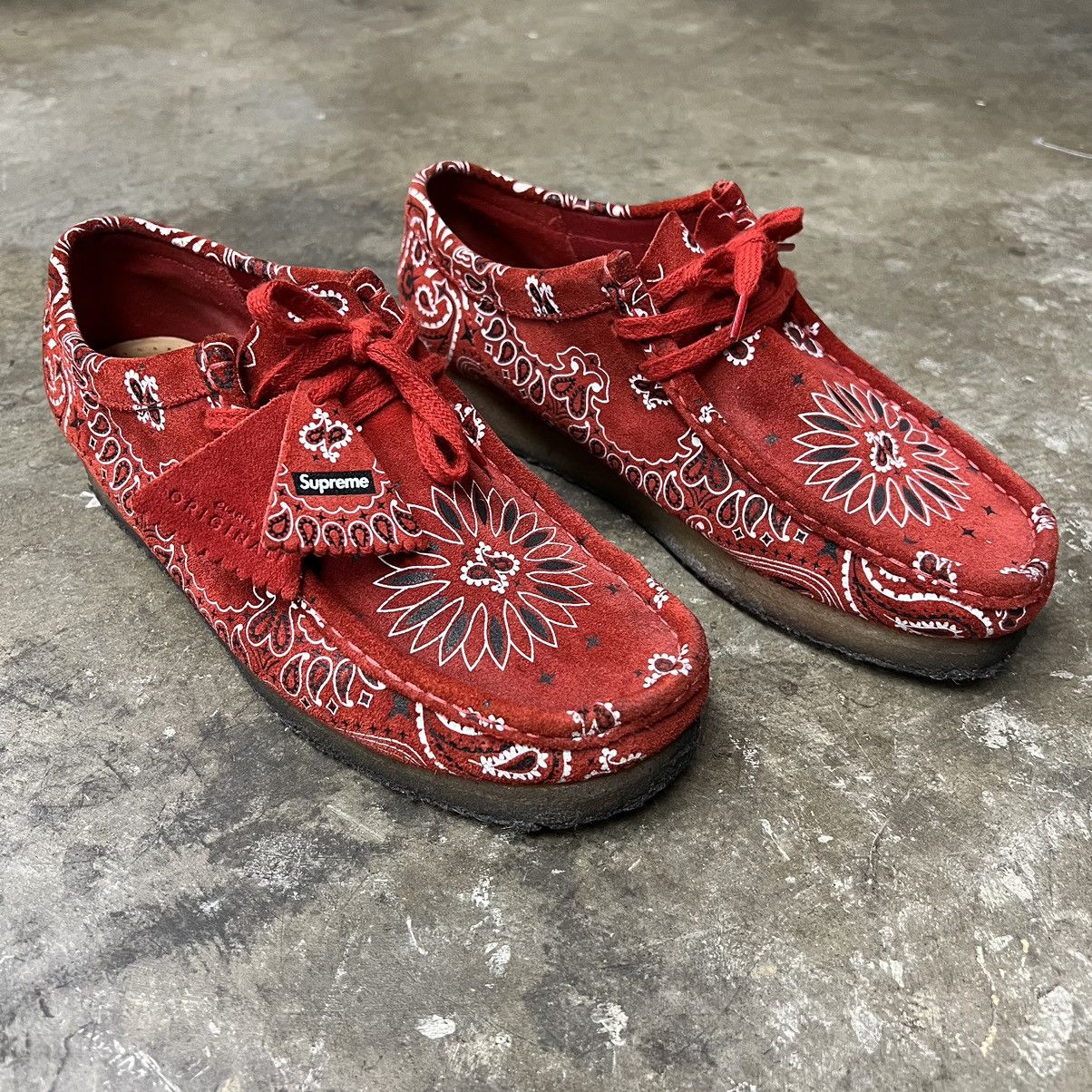 Supreme Supreme Clarks Wallabee Red Bandana / Paisley | Grailed