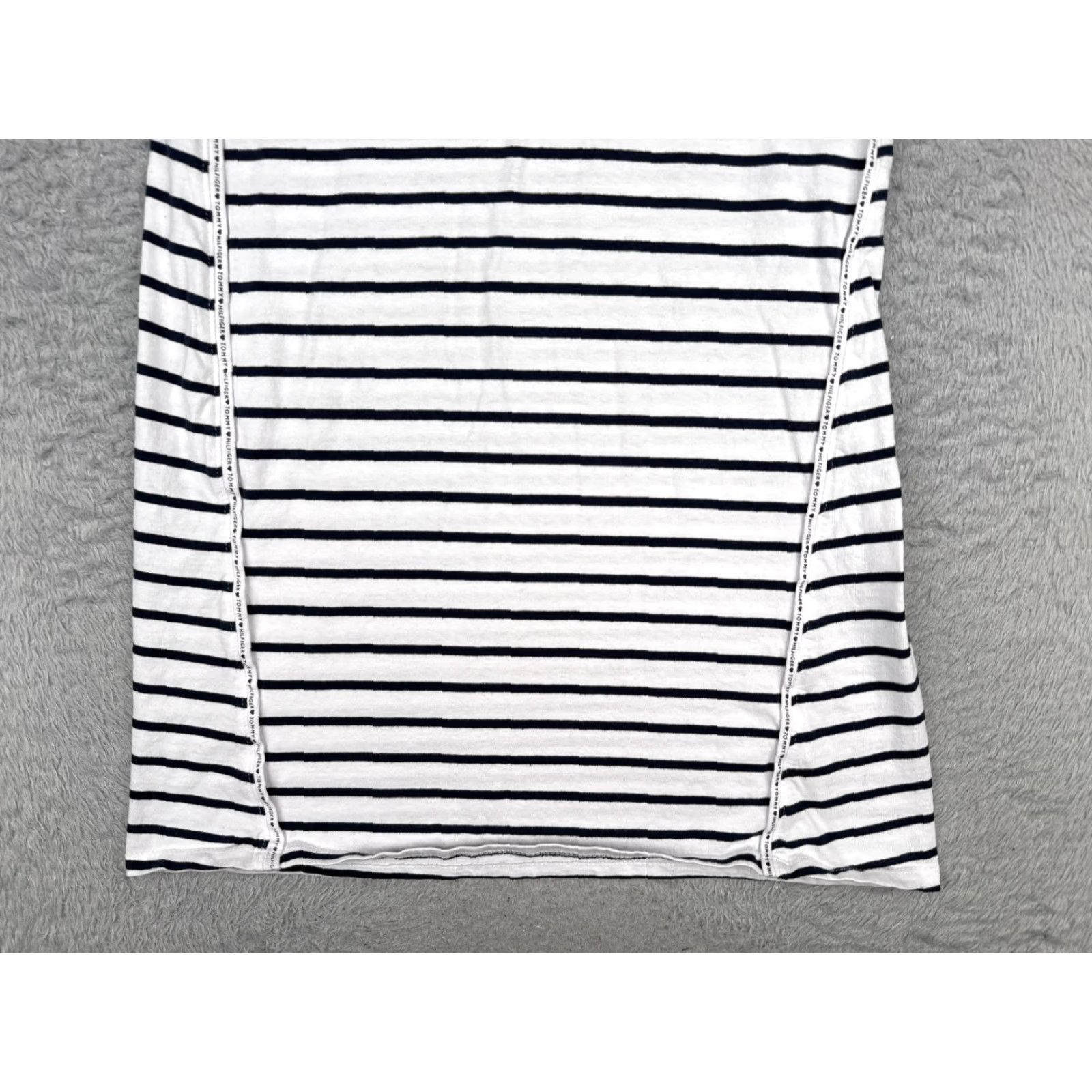 Tommy Hilfiger VINTAGE Tommy Hilfiger Dress Shirt Girls XL White Striped Crew Neck Jersey Cotton XL White Tee Dress 90s? Size XL / US 12-14 / IT 48-50 - 5 Thumbnail