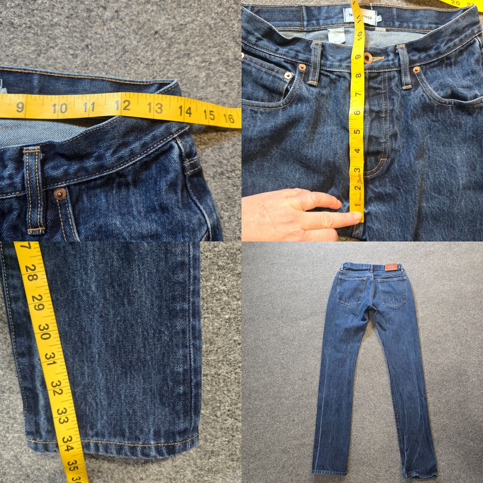 Taylor Stitch Taylor Stitch Jeans Men 30x34 Blue Slim Fit Dark Wash Skinny Classic Casual Jeans Regular Mens Size US 30 / EU 46 - 8 Thumbnail