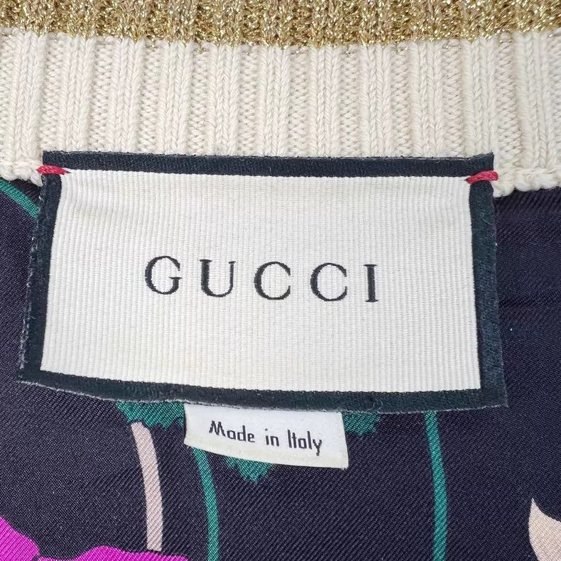 Gucci Gucci Black double G gold thread full-print knitted cardig Size M / US 6-8 / IT 42-44 - 4 Thumbnail
