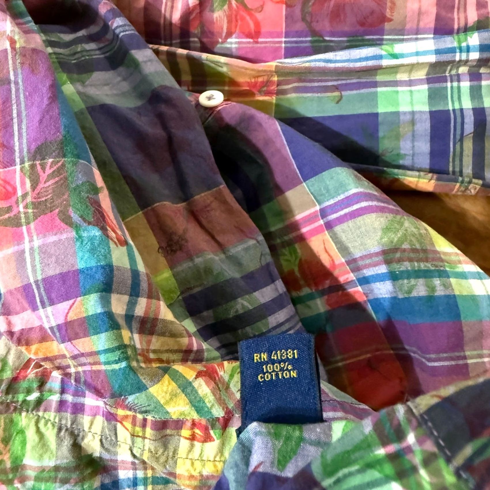 Ralph Lauren Ralph Lauren Shirt Mens XL Floral hawaiian Button Cotton Short Sleeve Blue 52" Chest Casual"} Size US XL / EU 56 / 4 - 4 Thumbnail
