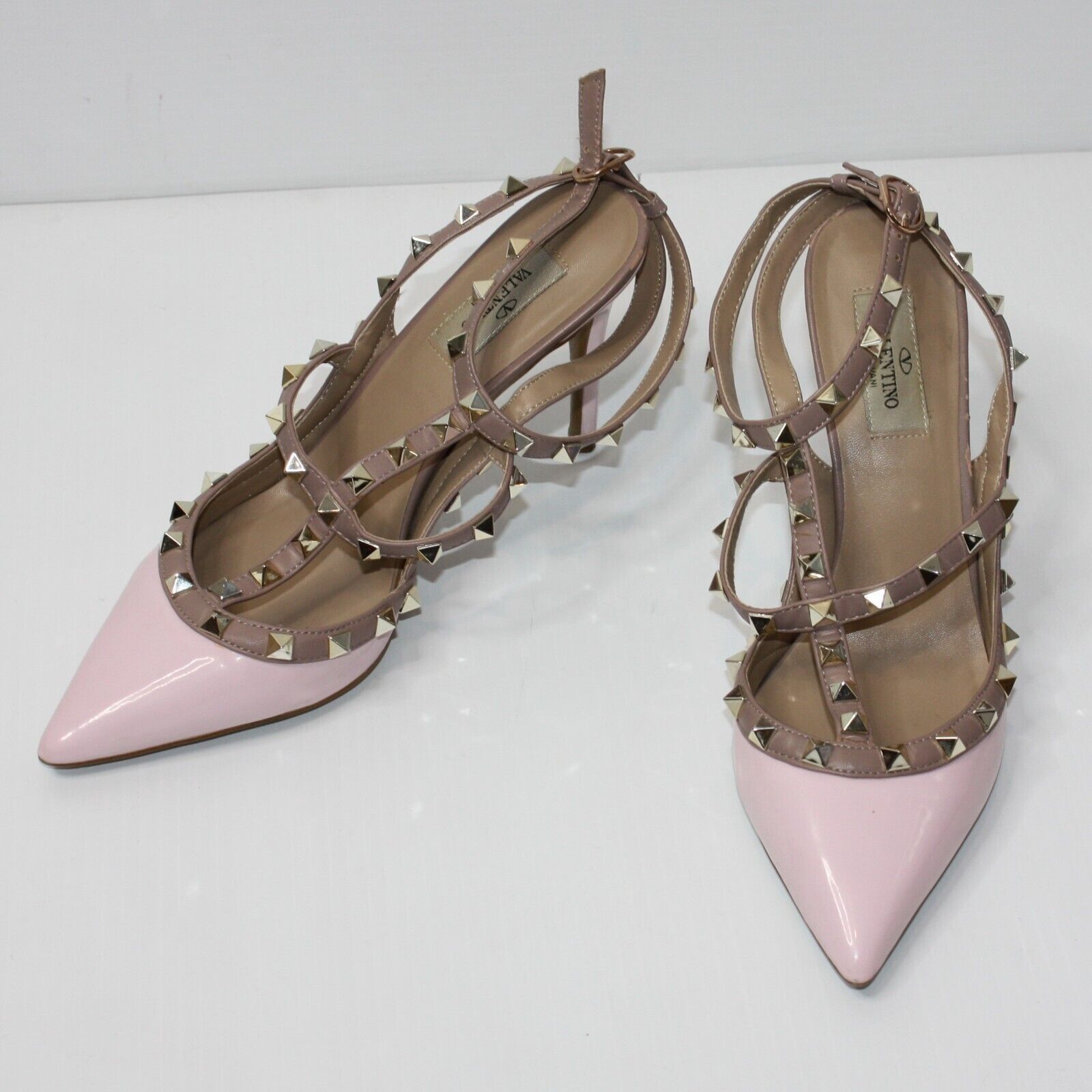image of Valentino Garavani Patent Leather Rockstud Pumps Pink Shoes Size Eu 40/us 10, Women's