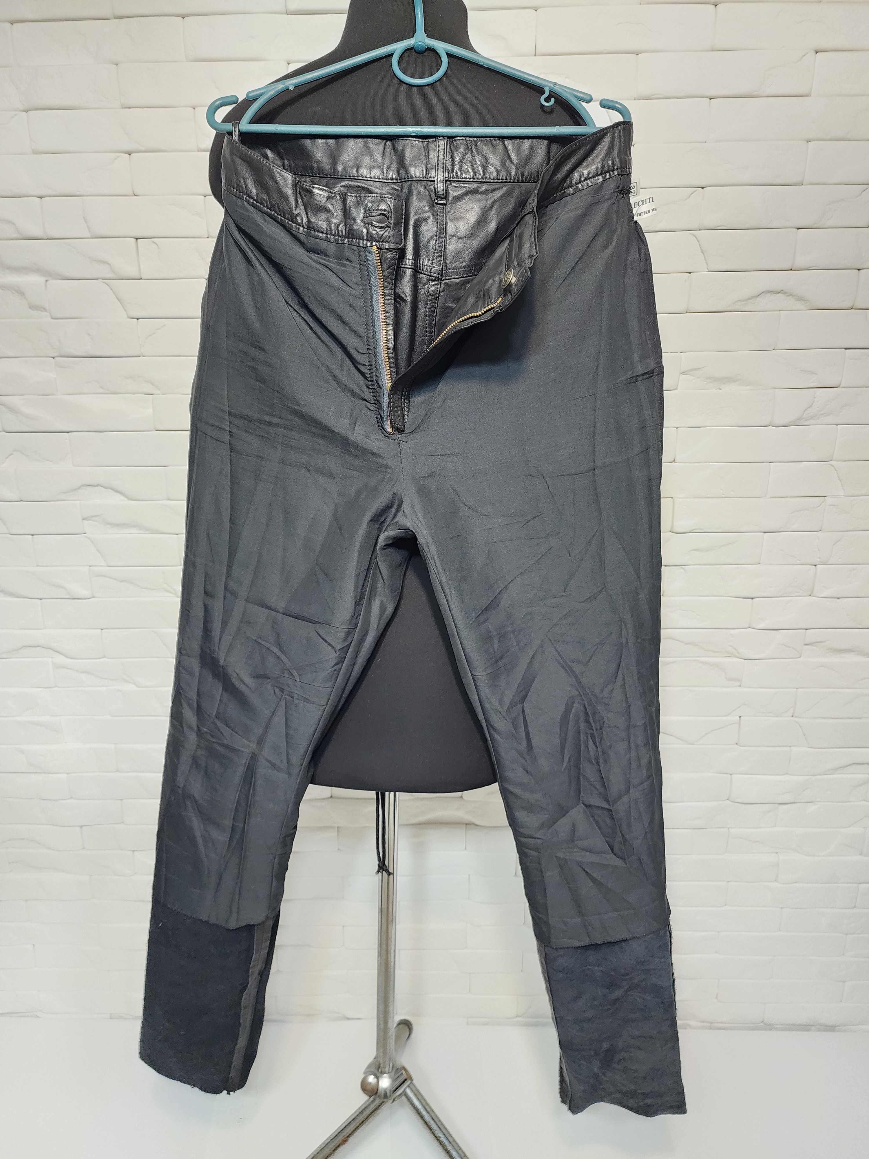 Genuine Leather Men's Black Leather Biker Pants Size 32" / US 10 / IT 46 - 8 Thumbnail