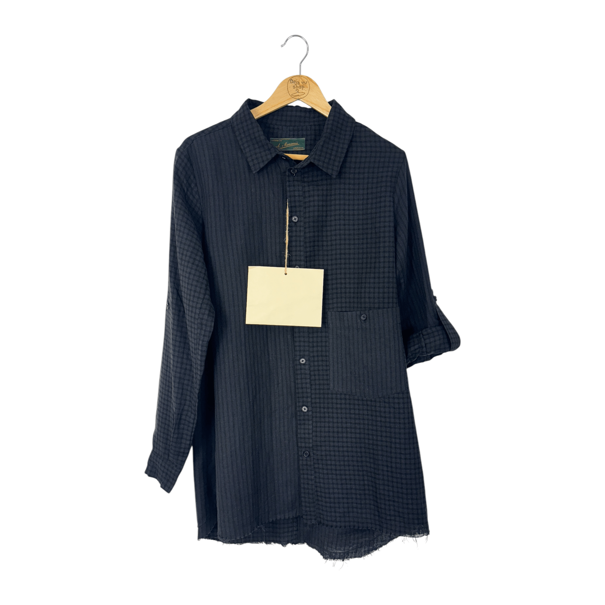 Aleksandr Manamis Aleksandr Manamis Check Shirts Black Raw Hem Size 3 Size US L / EU 52-54 / 3 - 1 Thumbnail