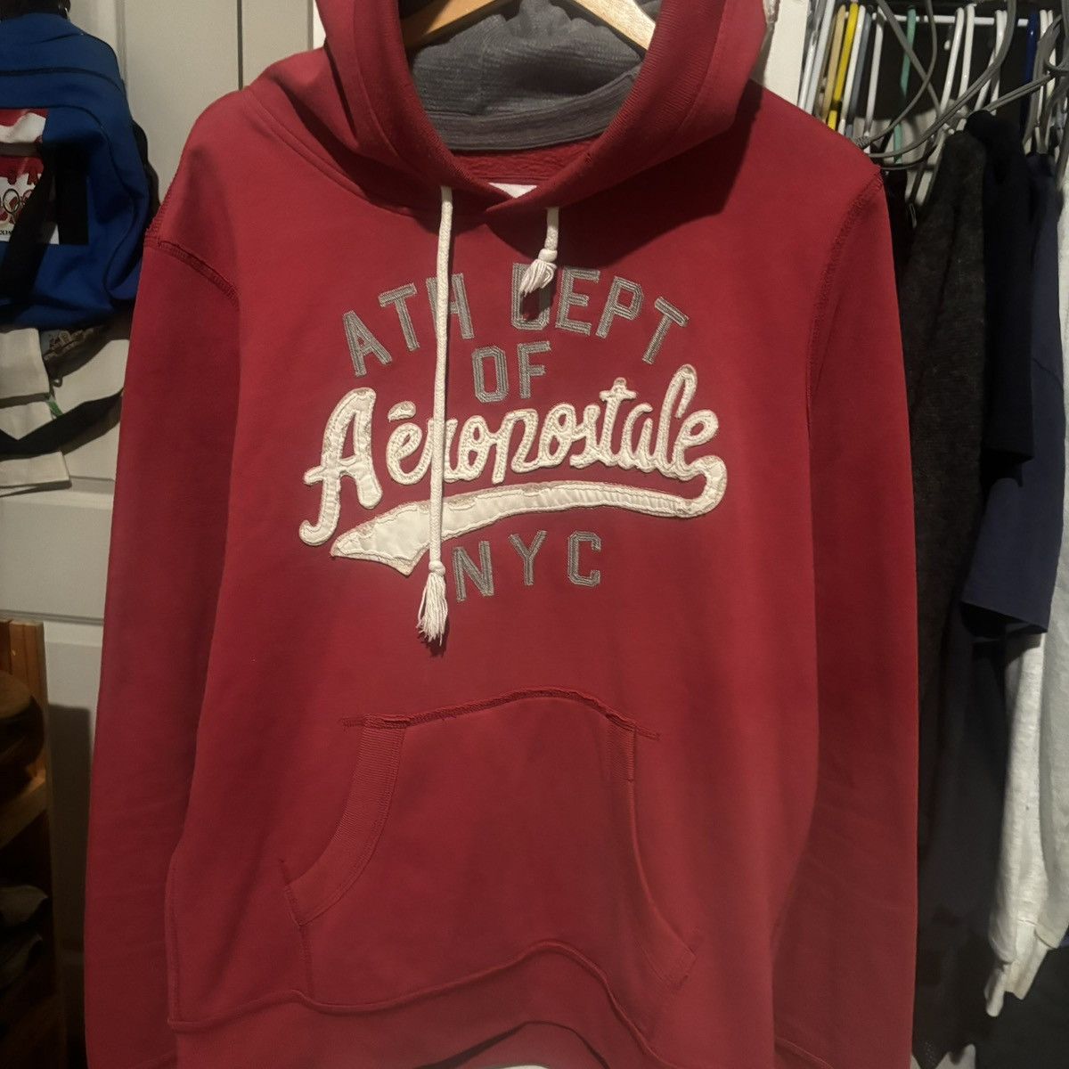 Aeropostale Aeropostle 87 Embroidered Faded Varsity Hoodie Size US XL / EU 56 / 4 - 1 Thumbnail