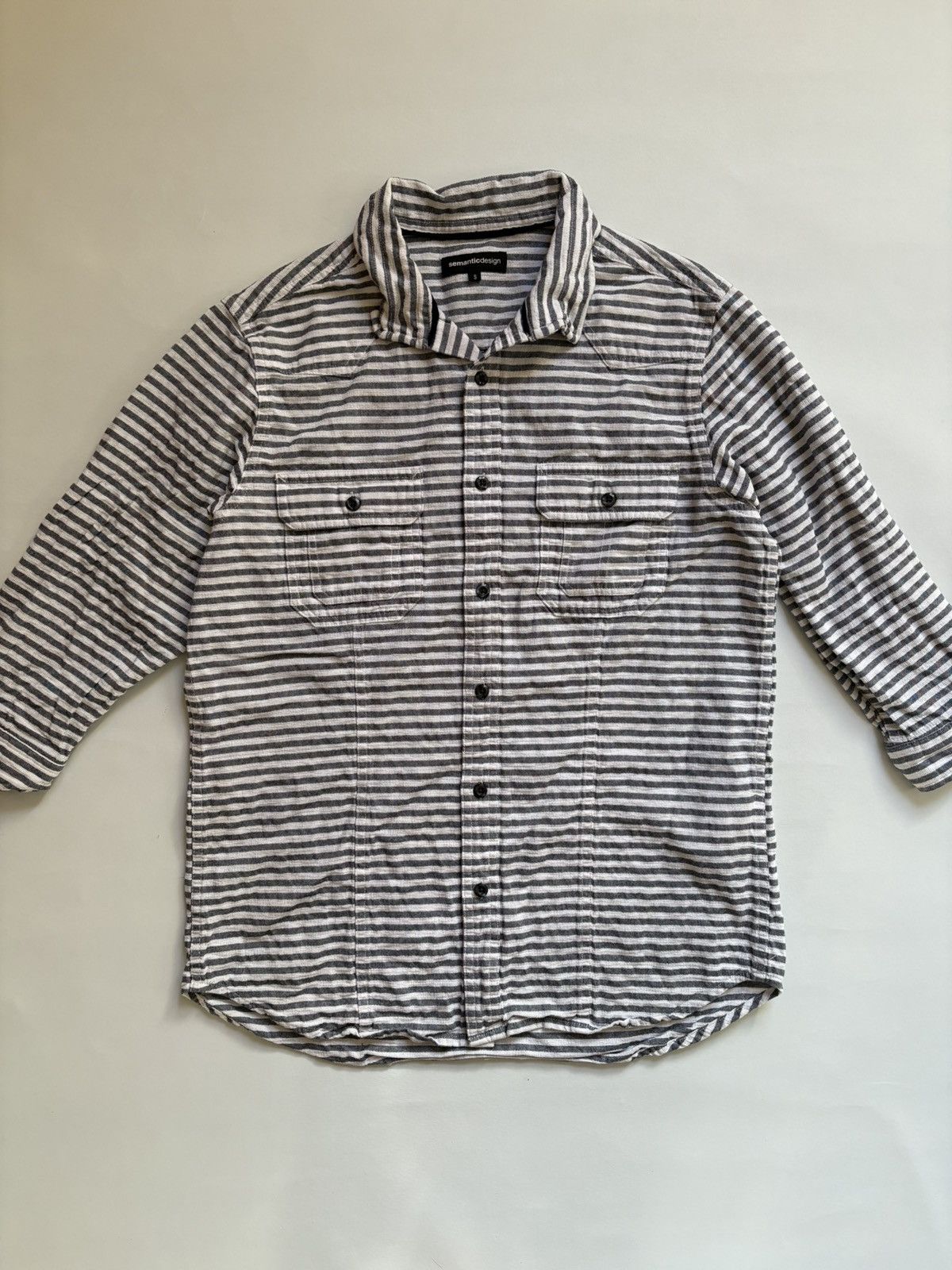 semanticdesign Semanticdesign Striped Button Over Work 3/4 Sleeve Shirt Size US S / EU 44-46 / 1 - 1 Thumbnail
