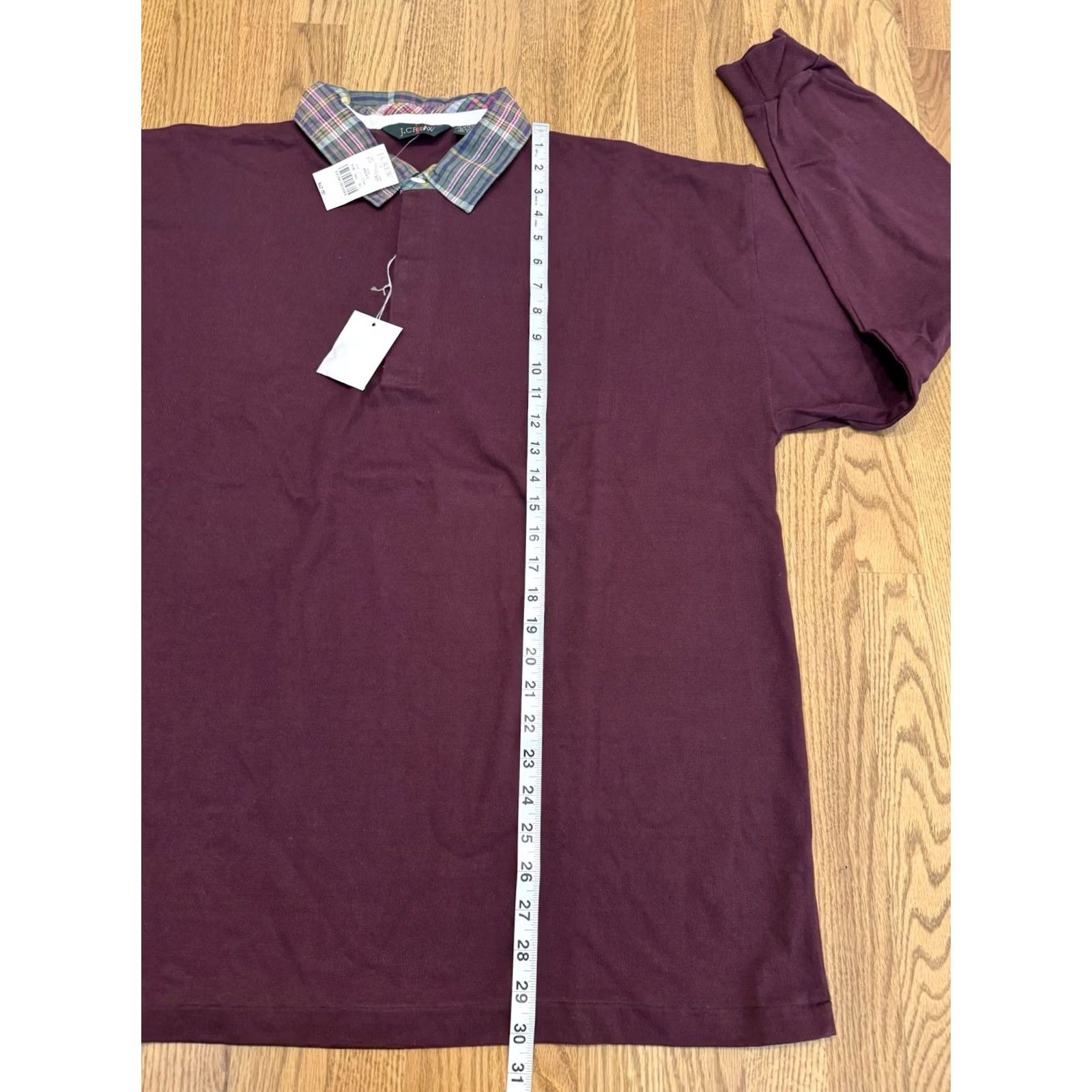 J.Crew VINTAGE J.CREW Polo Shirt Long Sleeve Men XL Maroon Rugby Golf plaid Oarsman 90s 2000s Mens Size US XL / EU 56 / 4 - 6 Thumbnail