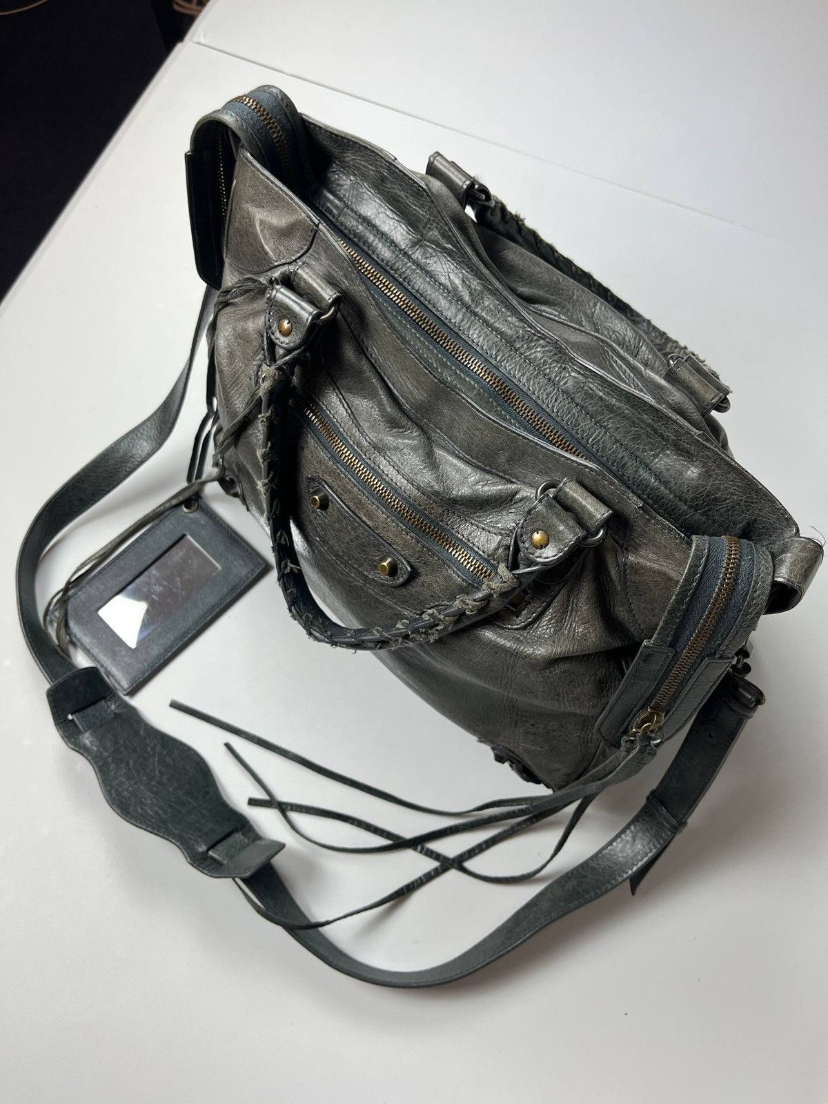 Balenciaga 2012 BALENCIAGA Black Lambskin Leather Motorcycle Velo Bag Size ONE SIZE - 5 Thumbnail