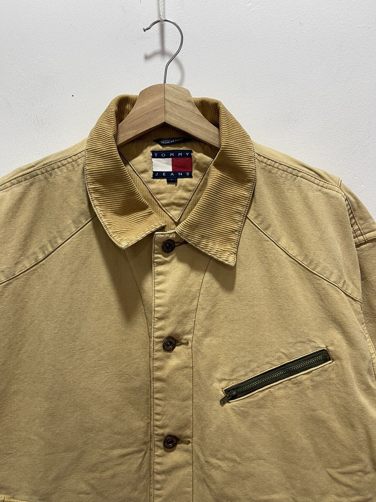 Tommy Hilfiger DISTRESSED TOMMY HILFIGER KHAKI TRASHED VINTAGE JACKET Size US L / EU 52-54 / 3 - 2 Thumbnail