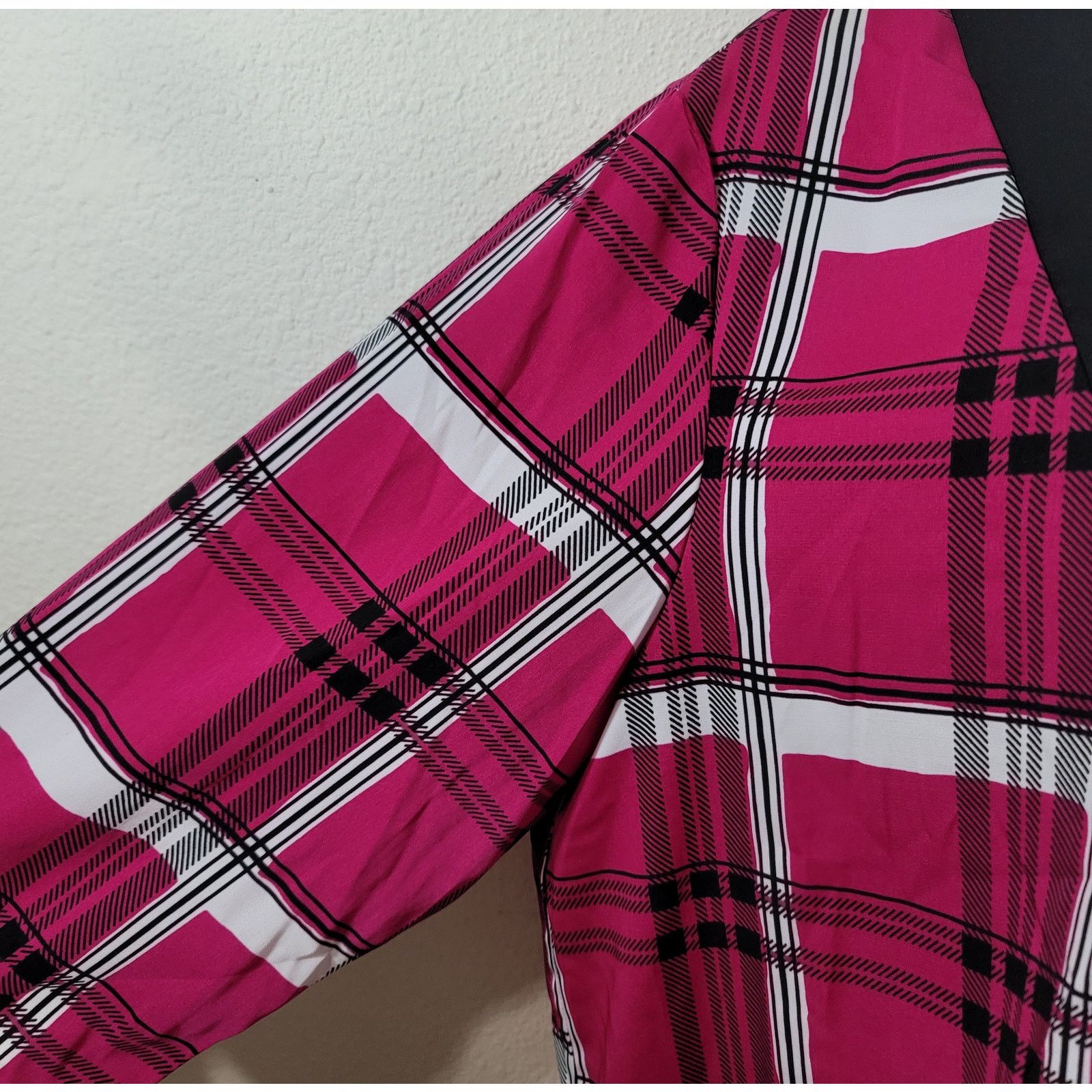 Other Cato Pink Black Plaid Snap Front Closure Top 14W 16W Plus Size XXL / US 16-18 / IT 52-54 - 6 Thumbnail