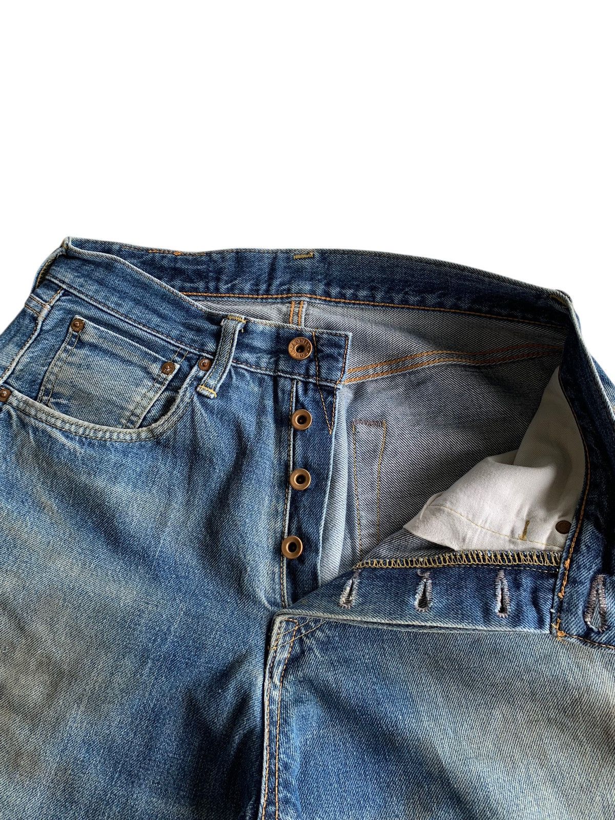 If Six Was Nine VINTAGE EDWIN 505 SELVEDGE BAGGY MUDWASH DISTRESSED DENIM Size US 29 - 12 Thumbnail