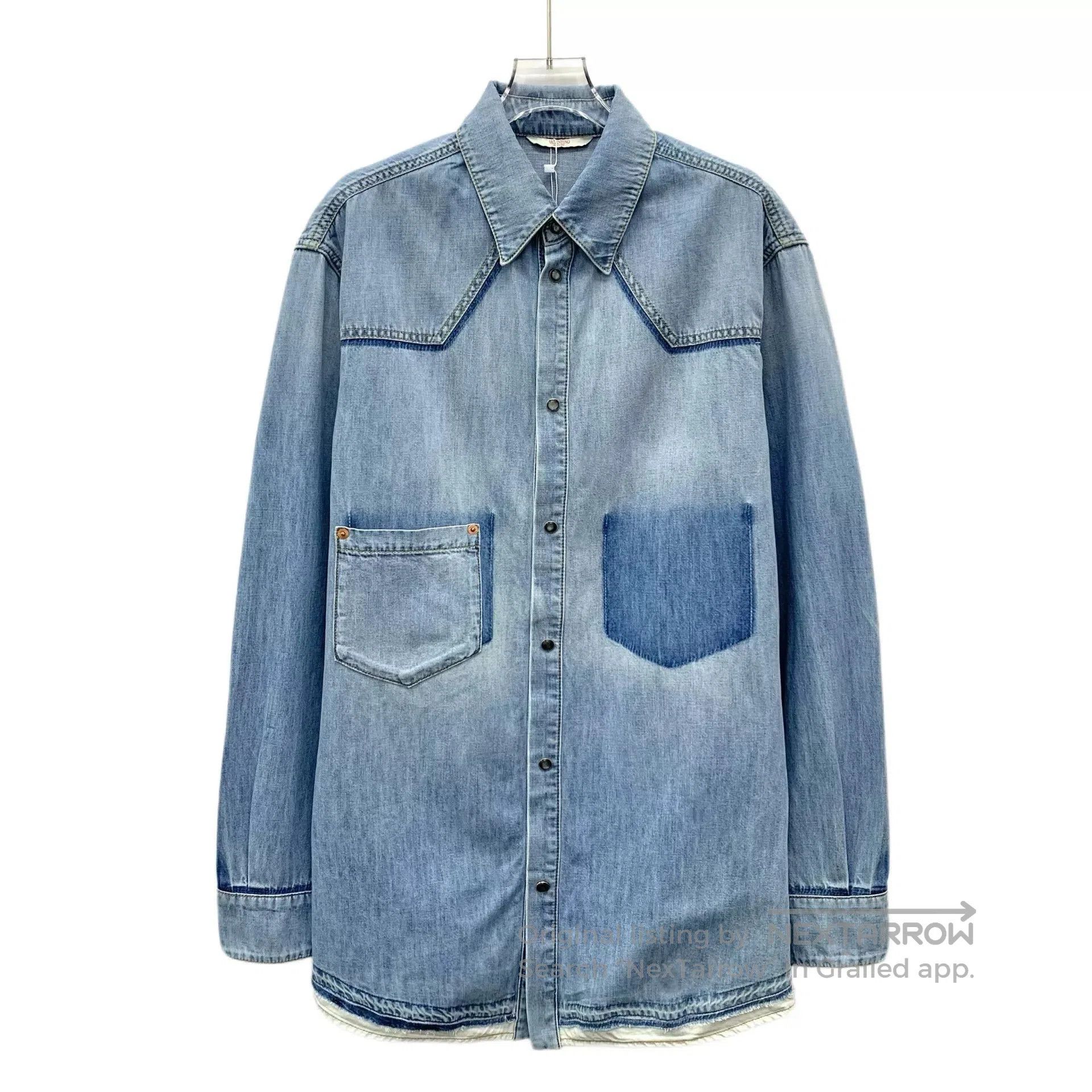 Valentino Valentino Blue Denim Collared Long Sleeve Shirt. Size US S / EU 44-46 / 1 - 1 Thumbnail