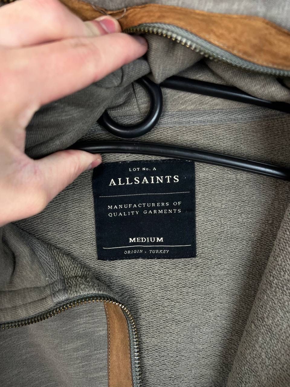 Allsaints Allsaints leather luxury zip hoodie size M Size US M / EU 48-50 / 2 - 4 Thumbnail