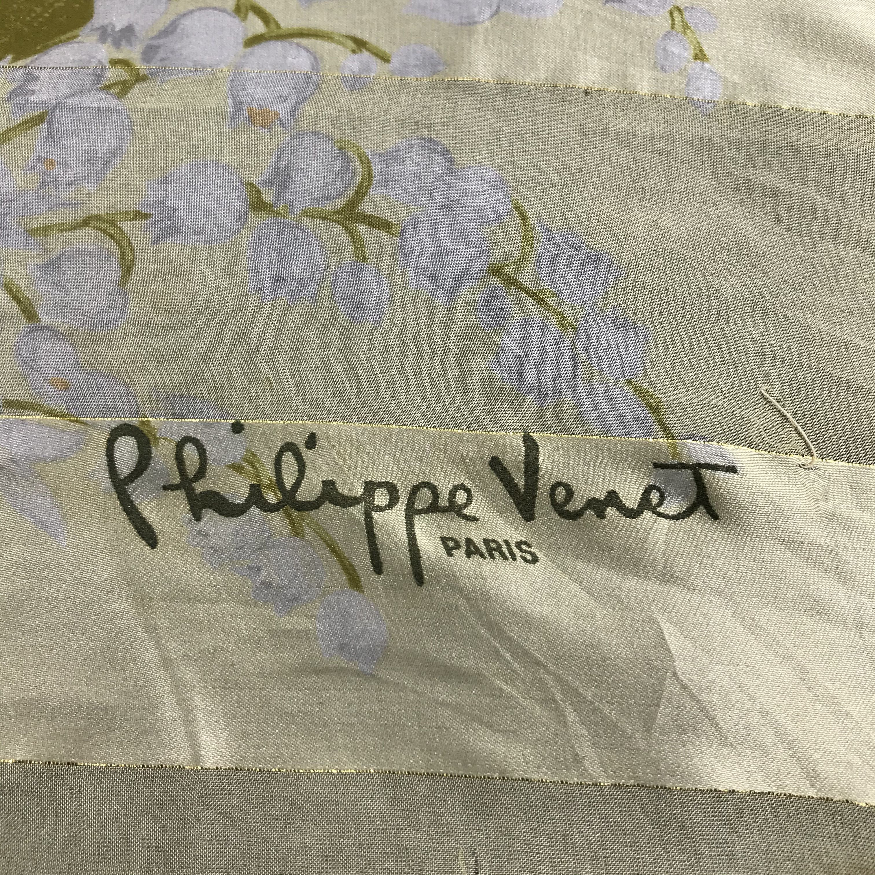 Vintage Vintage Philippe Venet Slit Thread Floral Silk Scarf M88 Size ONE SIZE - 3 Thumbnail