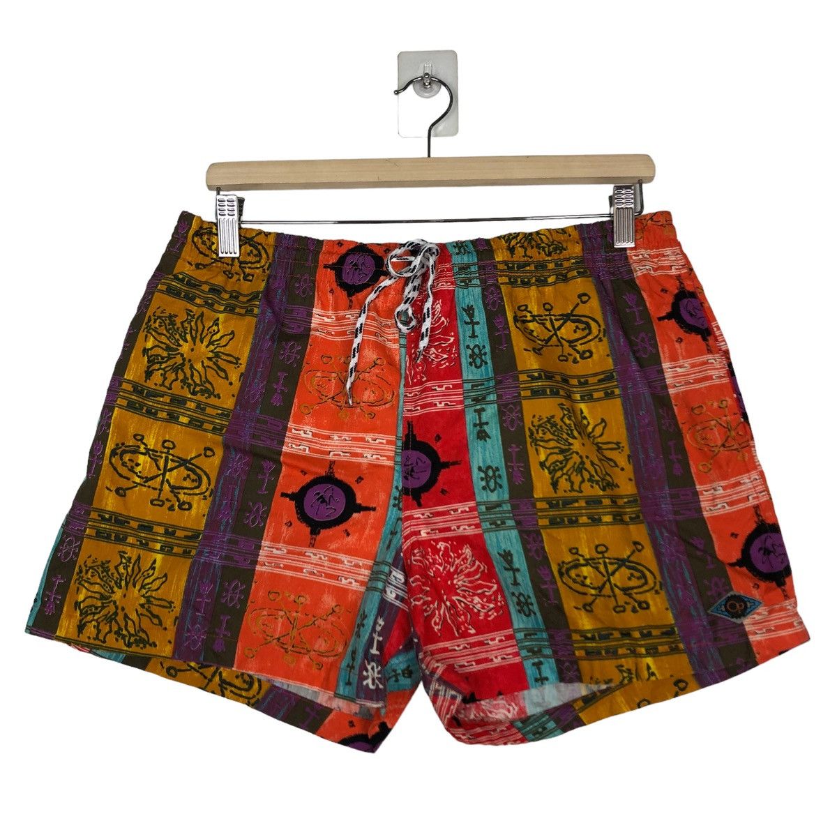Japanese Brand 🔥VINTAGE SHORT PANTS OP RARE MIX COLOUR DESIGN Size US 30 / EU 46 - 1 Thumbnail