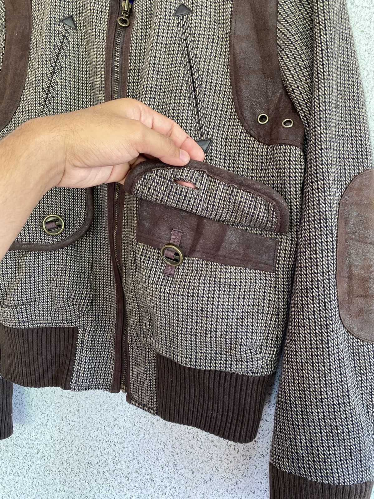 Japanese Brand BNX Brown Tweed Leather Trim Jacket – Gorpcore / VTG 90 Euro Size S / US 4 / IT 40 - 6 Thumbnail