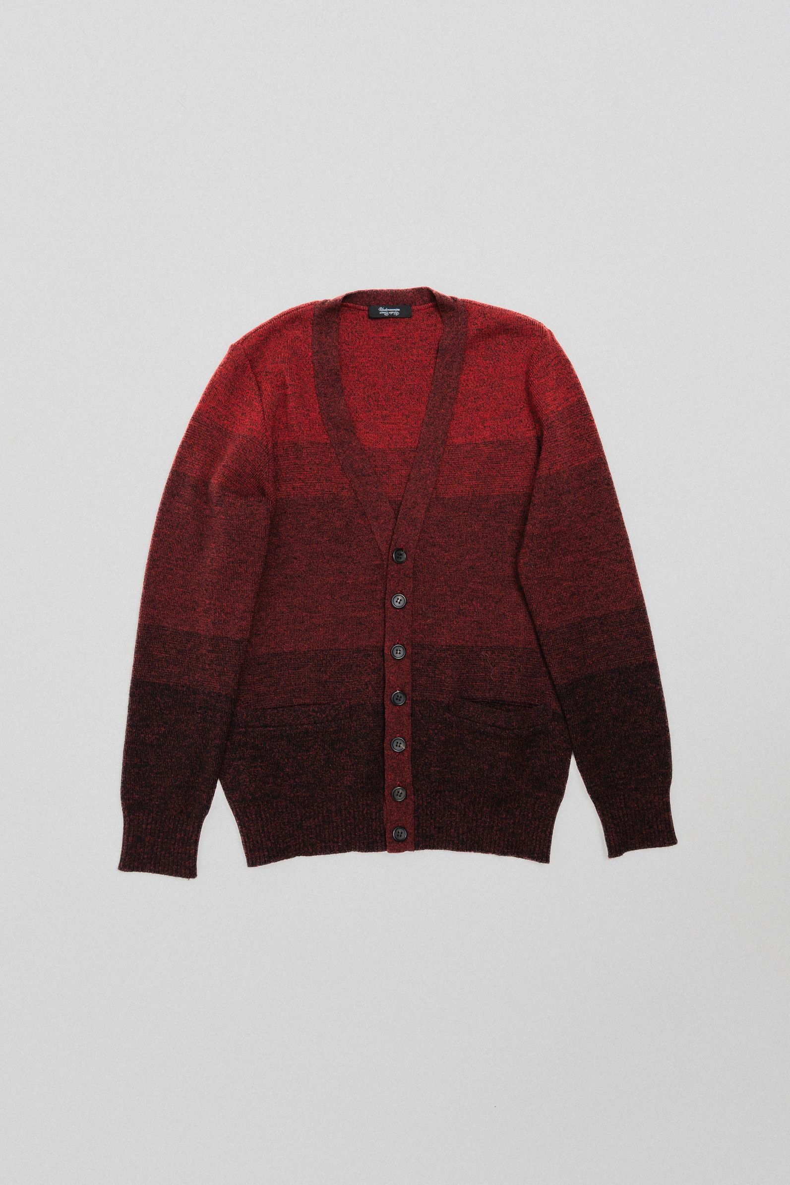 image of Undercover Fw09 "earmuff Maniac" Button Up Cardigan In Red Gradations, Women's (Size Medium)
