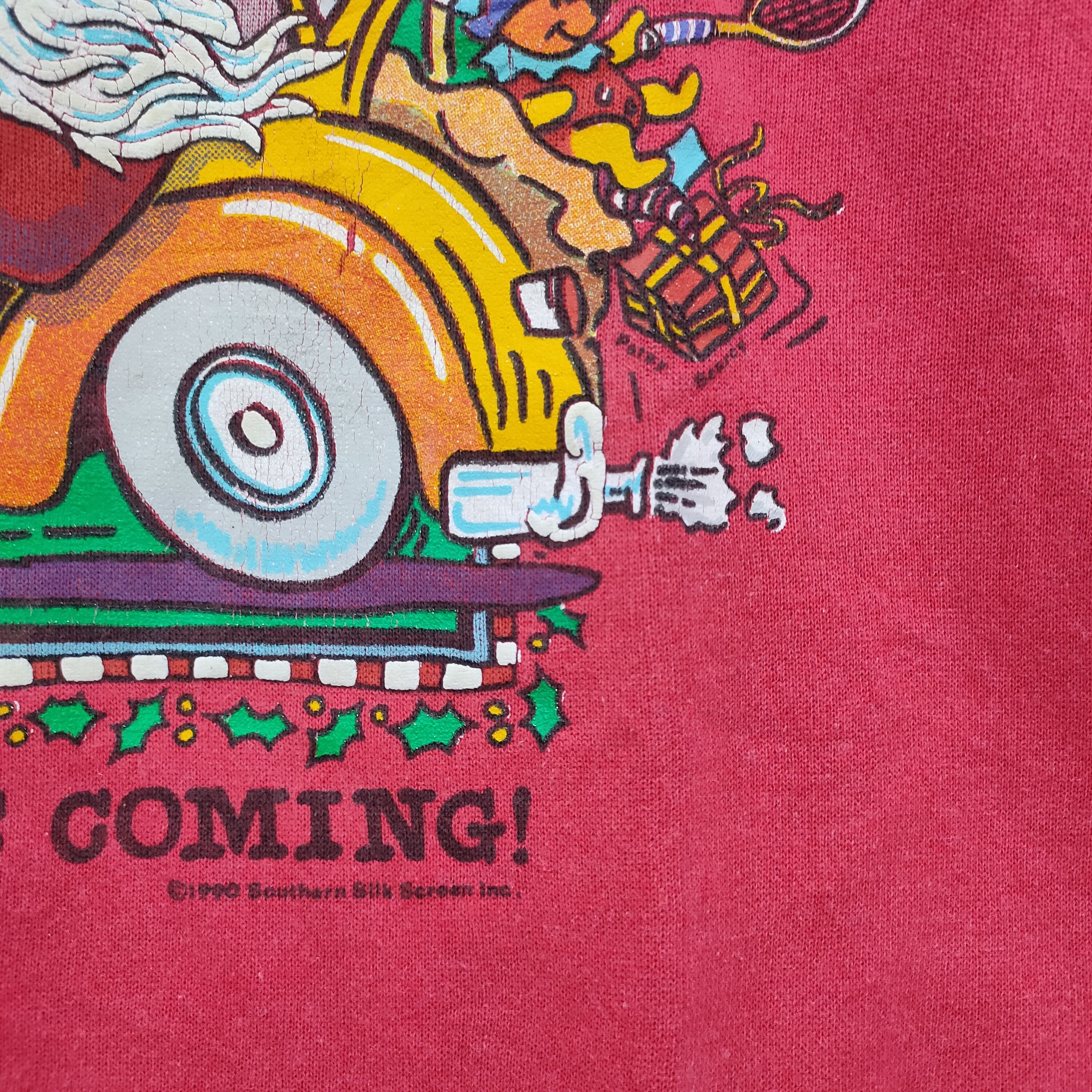 Hanes × Vintage 1990 Santa Taxi Christmas is Coming Sweater Size US M / EU 48-50 / 2 - 9 Thumbnail
