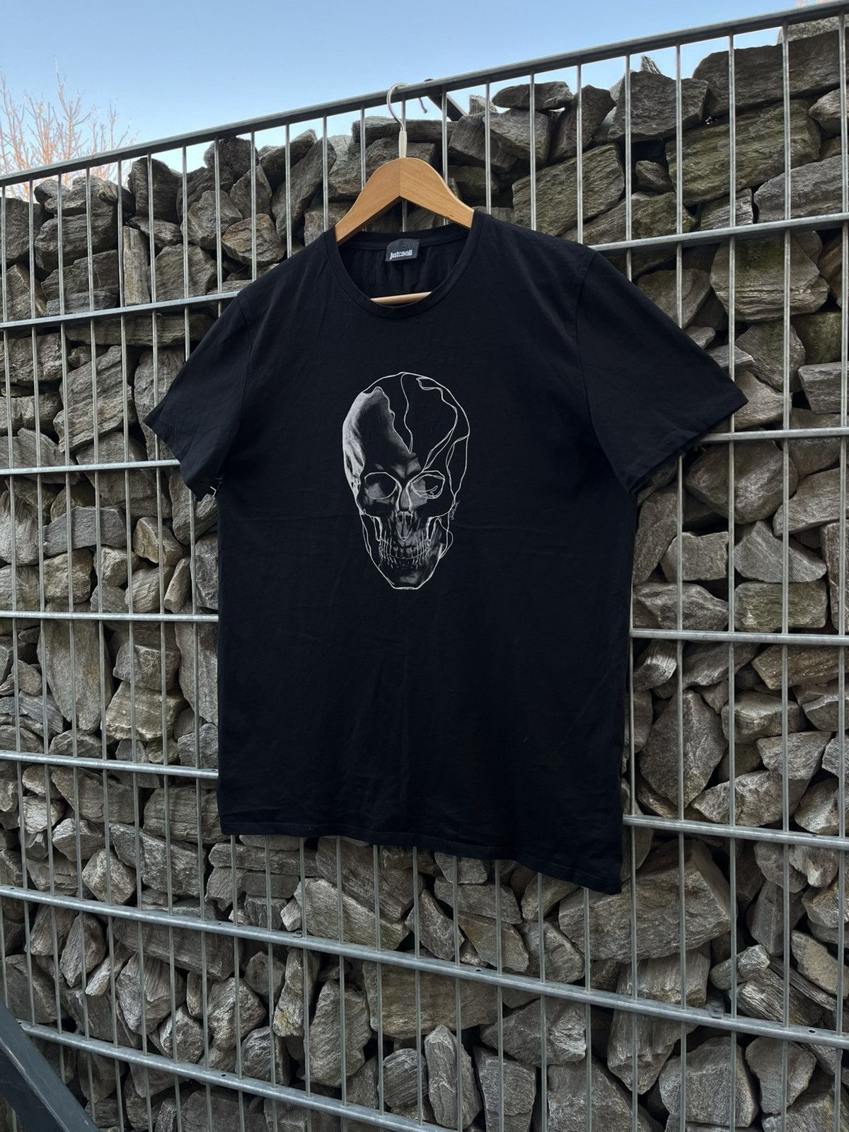 Just Cavalli × Roberto Cavalli × Vintage Just Cavalli Skull Big Logo Skeleton T-Shirt Jersey Size US M / EU 48-50 / 2 - 4 Thumbnail