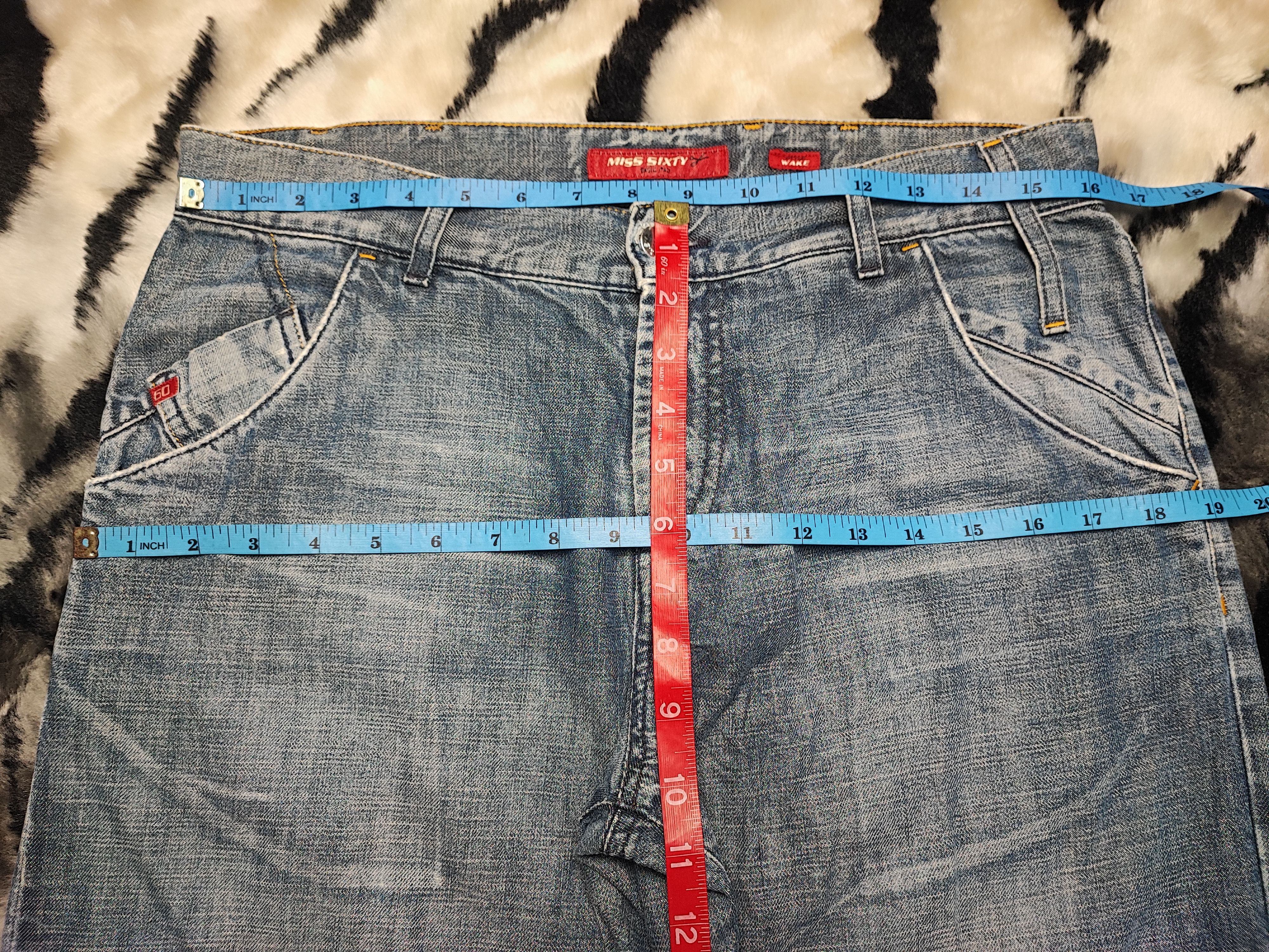 Jean Miss Sixty Bootcut Vintage Washed Flared Jeans Y2K Size 31" - 9 Thumbnail