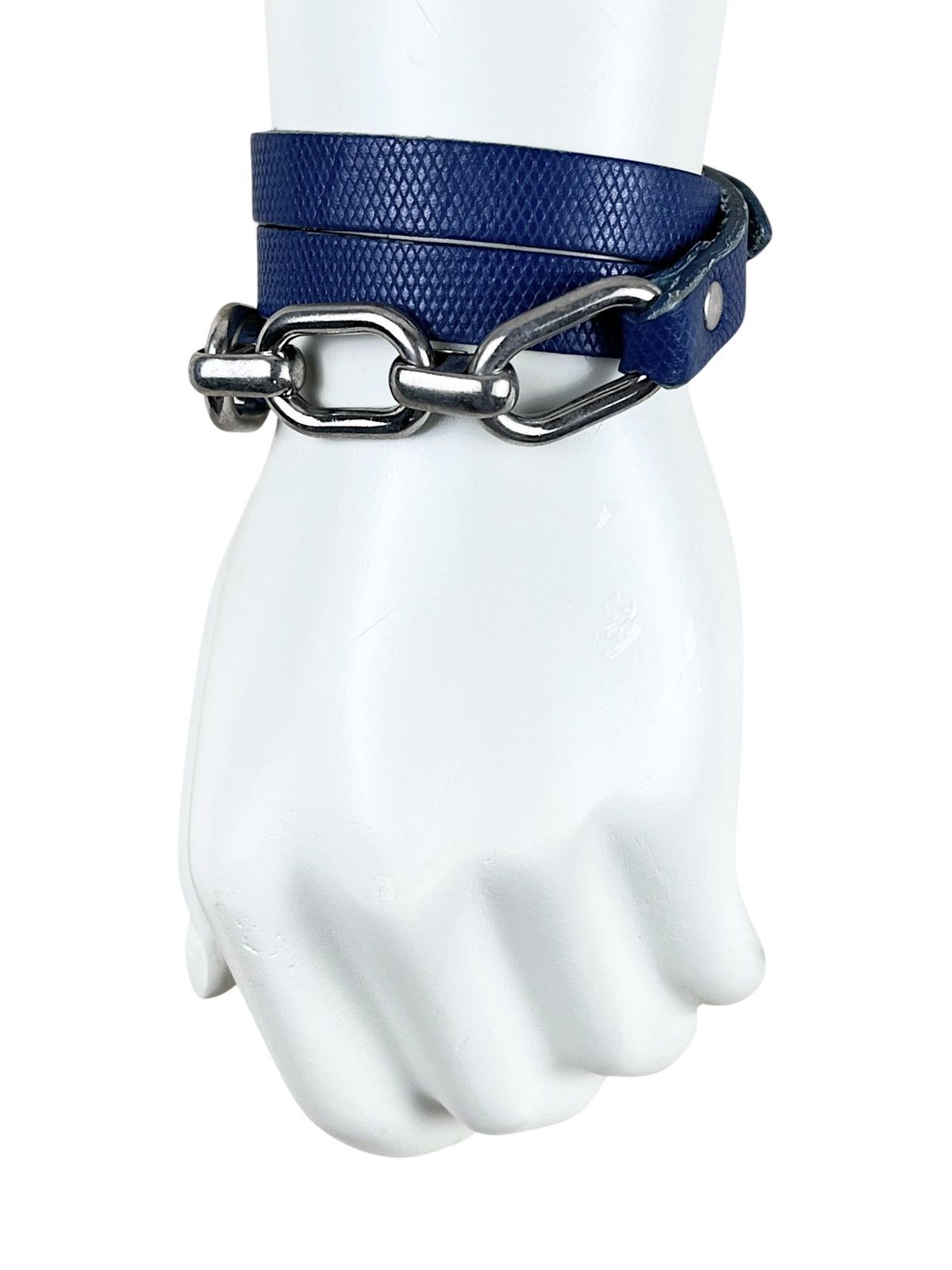Pre-owned Jun Takahashi X Undercover Triple Wrapped Silver Chain Link Leather Bracelet