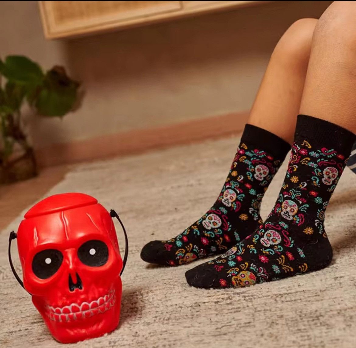 Converse Colorful Cartoon Skeleton Cotton Cotton Socks (1 pairs) Size ONE SIZE - 2 Thumbnail