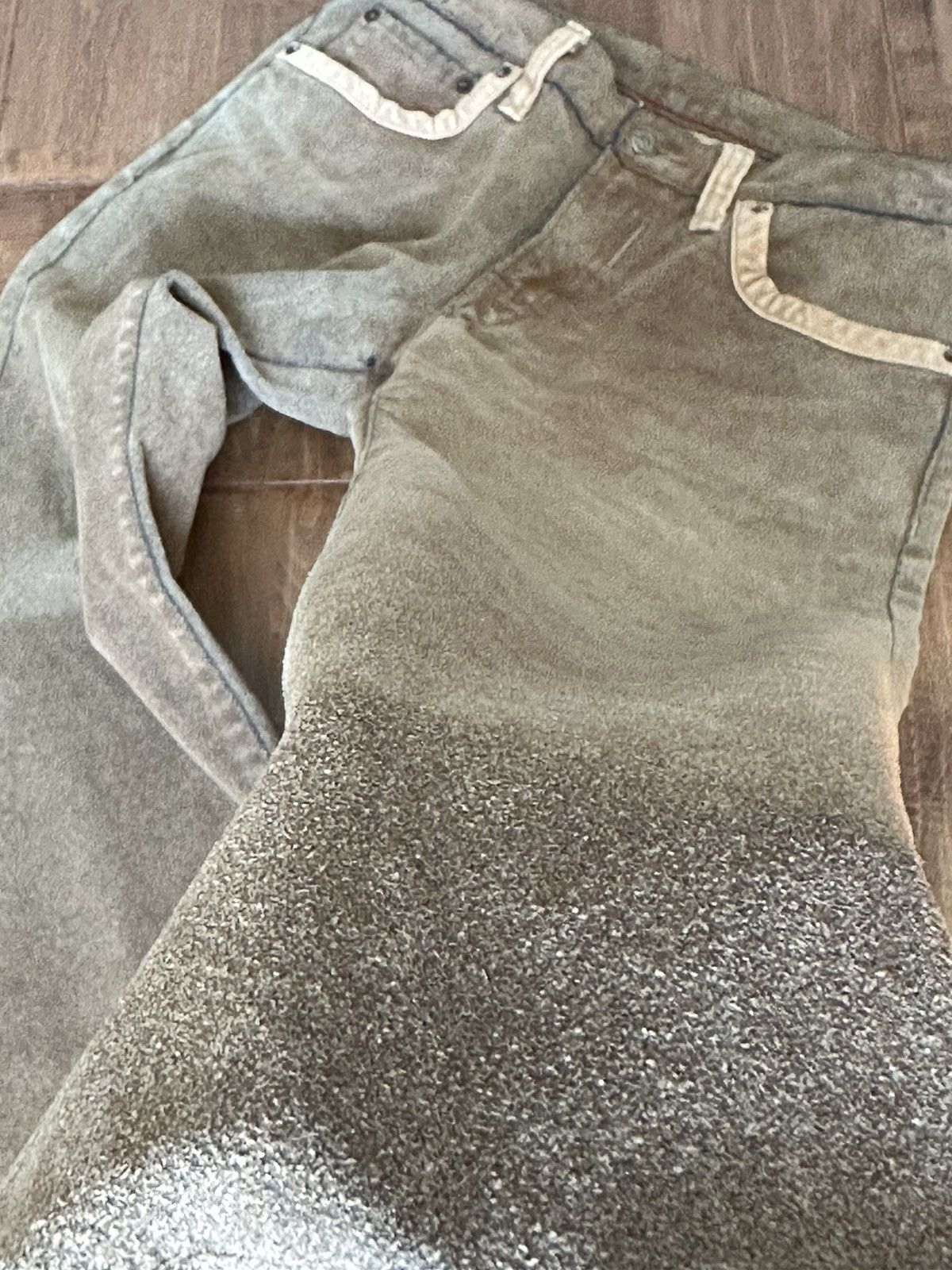 Japanese Brand Made in Japan Blue Way Denim Suede Causal Pants Size US 31 - 6 Thumbnail