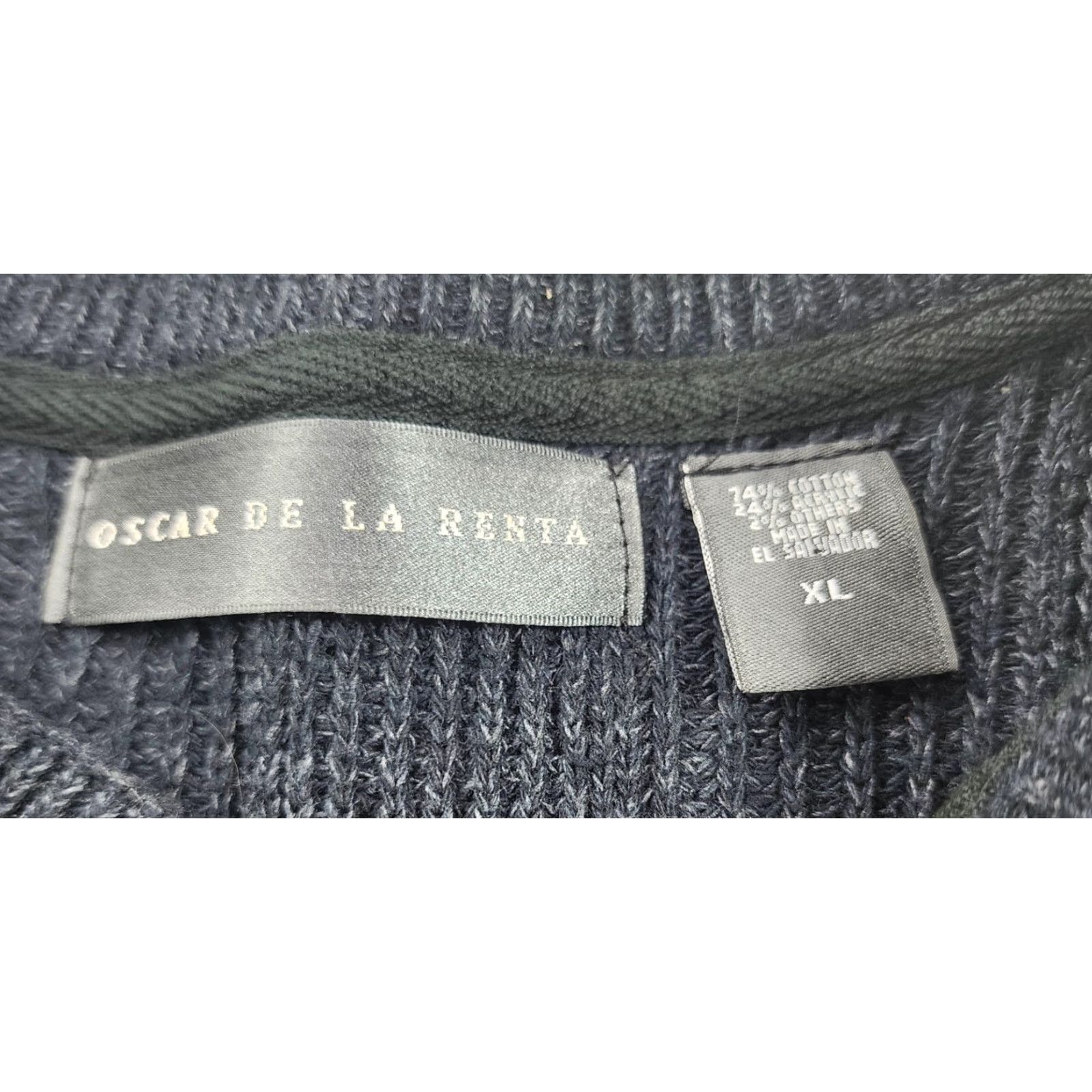 Oscar De La Renta Oscar de la Renta Sweater Mens XL Henley 3-Button Textured Knit Cotton Crew Neck Pullover Size US XL / EU 56 / 4 - 5 Thumbnail