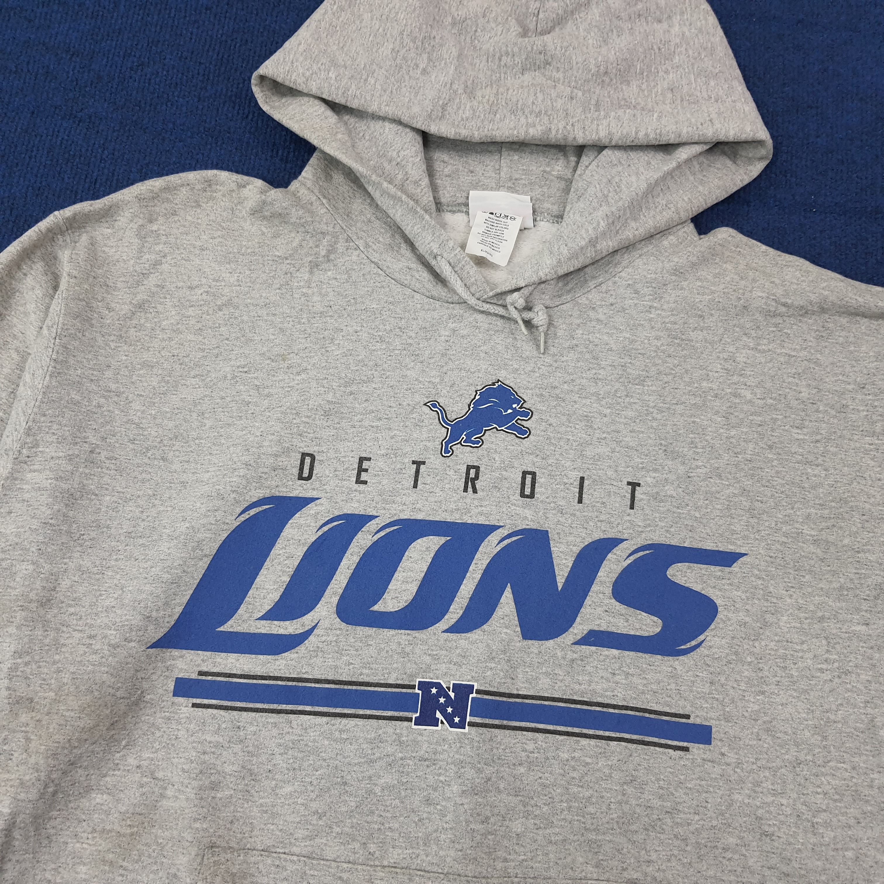NFL Vintage NFL Detroit Lions Football Team Hoodie C264N4 Size US XL / EU 56 / 4 - 2 Thumbnail