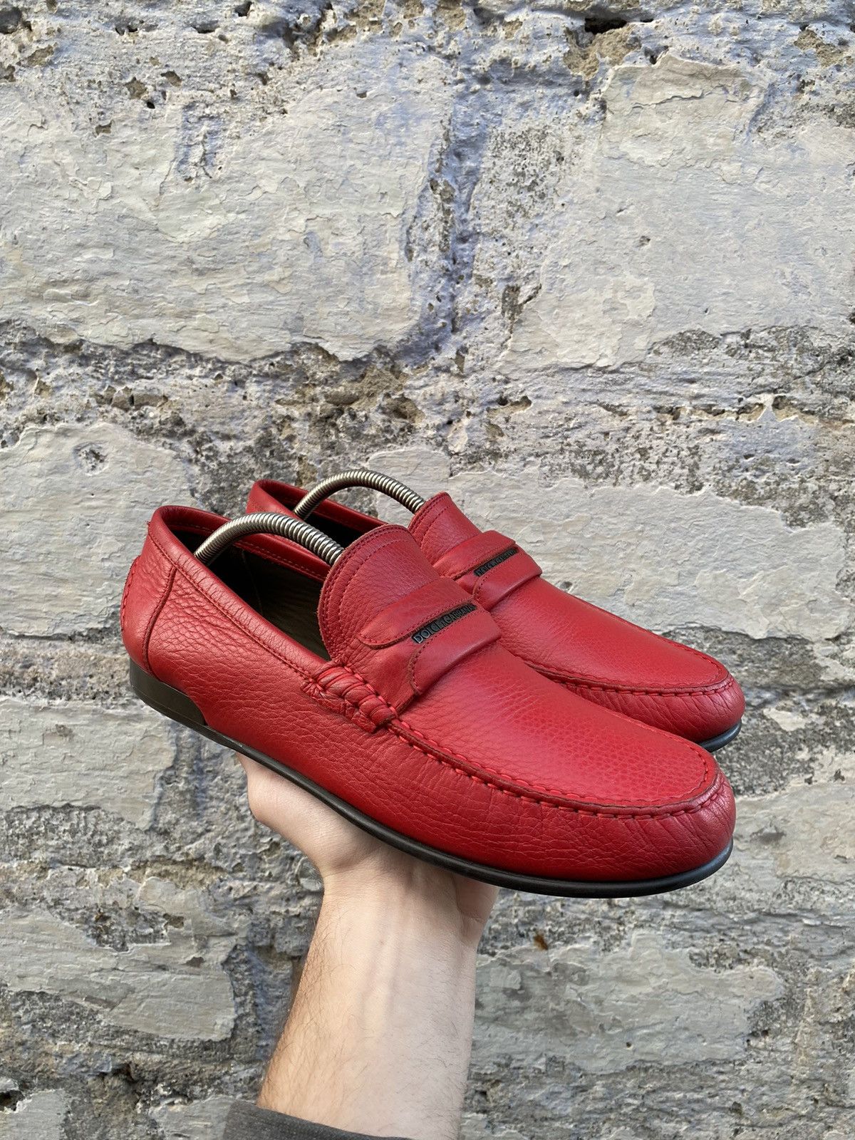 Dolce & Gabbana Dolce Gabbana Leather Red Moccasin Size U.K. 7.5 Size US 8 / EU 41 - 1 Thumbnail