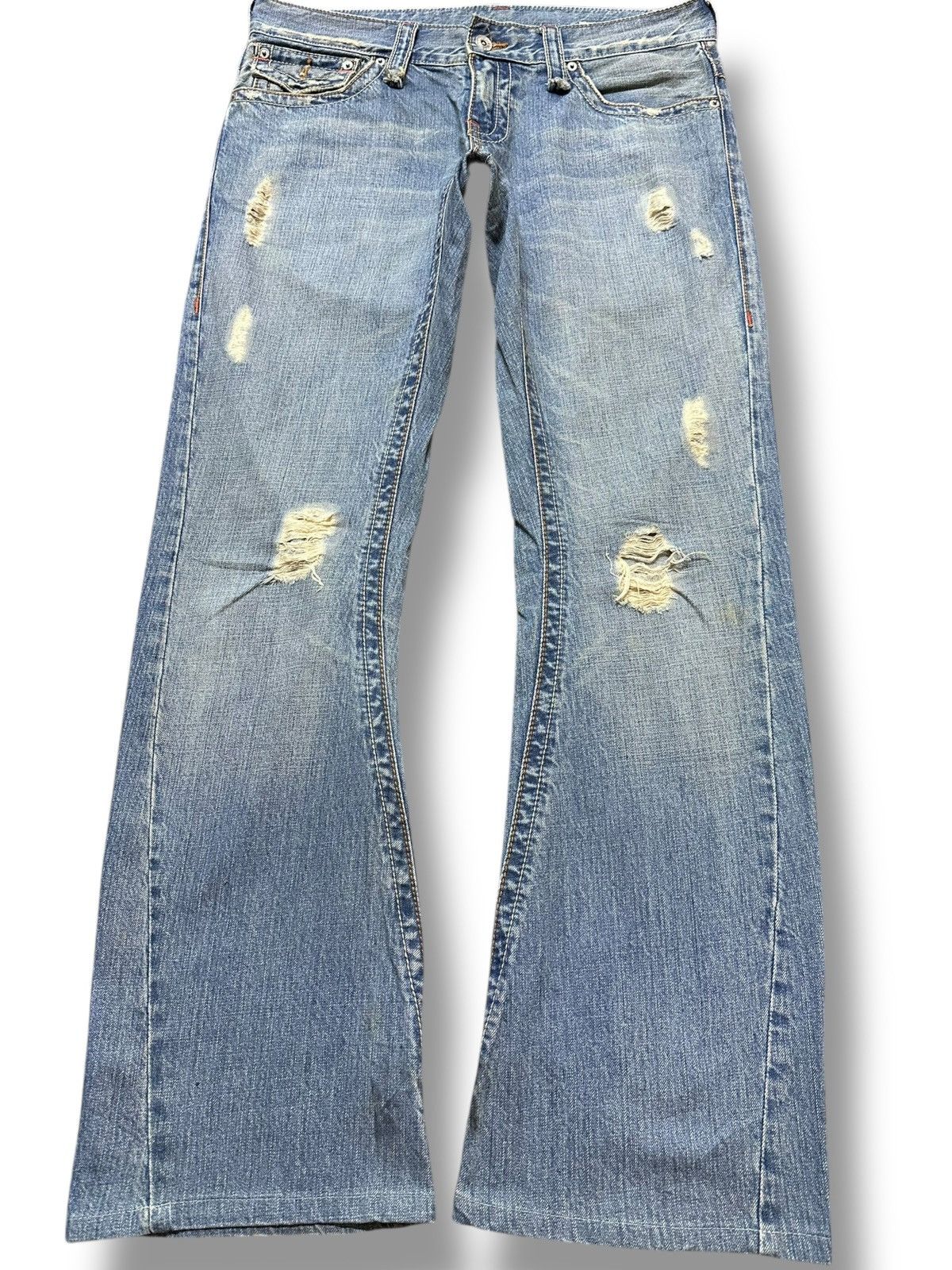 semanticdesign Vintage Semantic Design Flare Curve Leg Grunge Style Jeans Size US 34 / EU 50 - 1 Thumbnail
