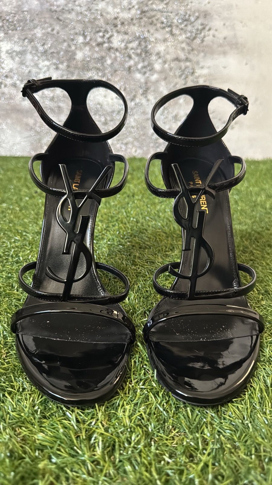 Saint Laurent Paris Saint Laurent Cassandra 100mm Sandals – All Black – Size 40 Size US 9 / IT 39 - 11 Thumbnail