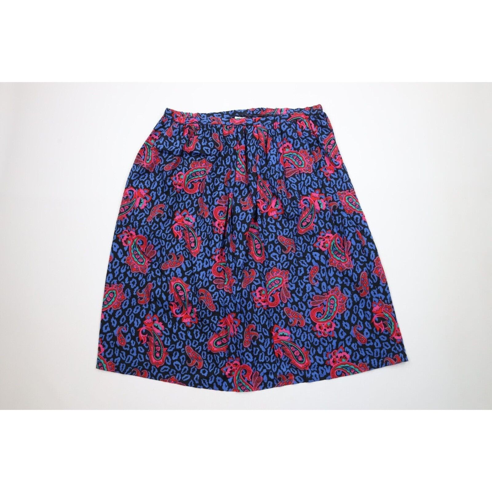 Vintage Vintage 70s Streetwear Rainbow Paisley Pleated Skirt Size 38" / US 16 / IT 52 - 1 Thumbnail