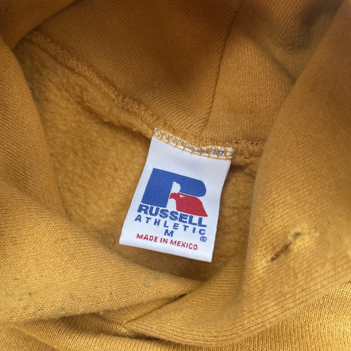 Russell Athletic Vtg 90s RUSSELL ATHLETIC Mustard Blank Hoodie Size US M / EU 48-50 / 2 - 6 Thumbnail