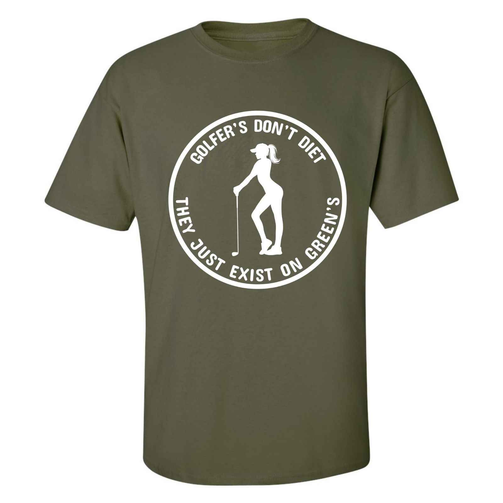 Gildan Golfers Don't Diet On Greens Funny Woman Golfer T-Shirt Size US XL / EU 56 / 4 - 8 Thumbnail