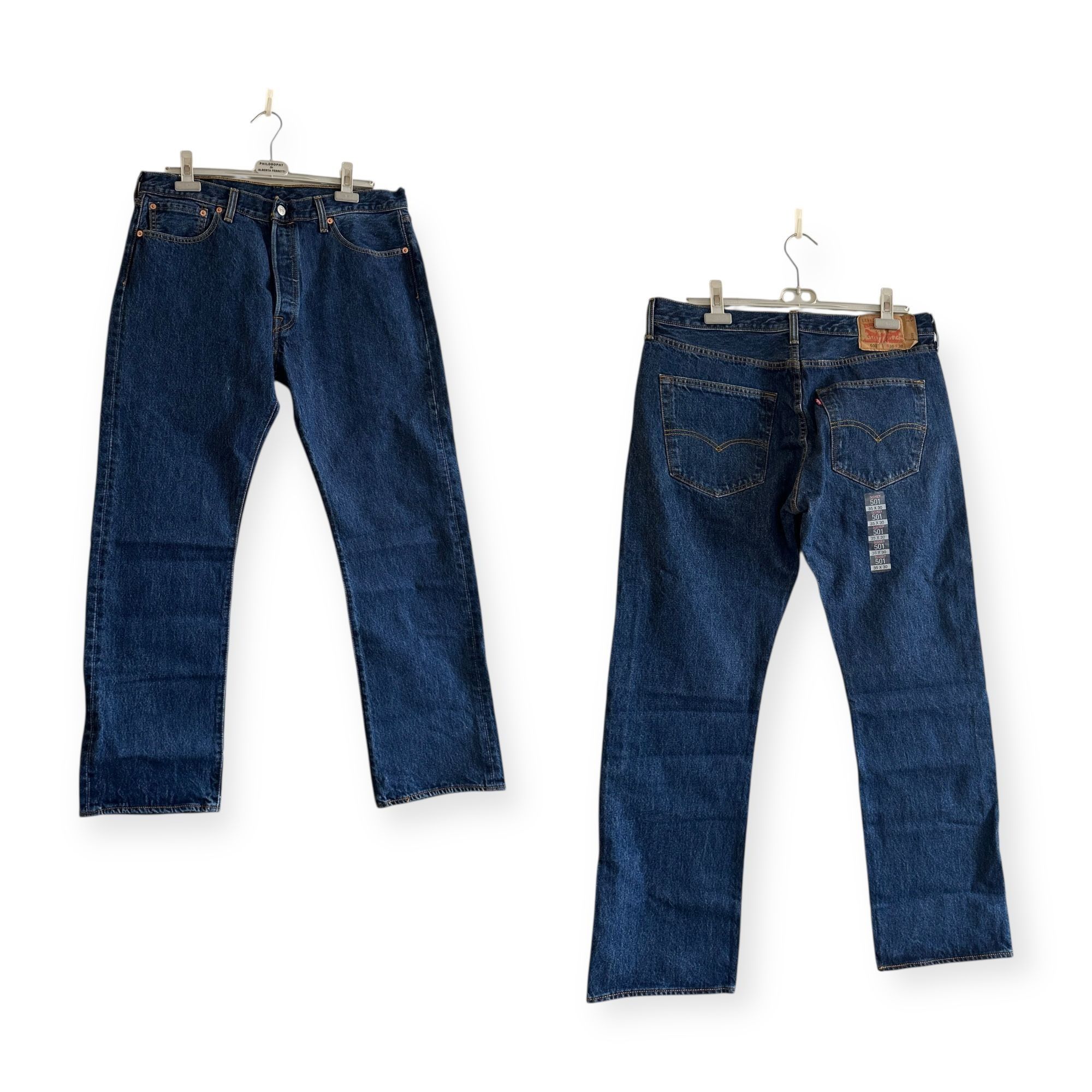Levi's Levi’s 501 Original Fit Blue Button Fly Jeans W35 L30 New Un Size US 35 - 11 Thumbnail