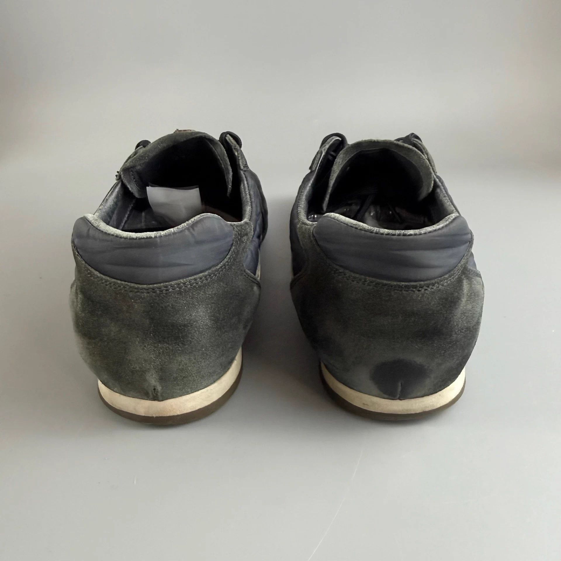 Prada Prada White Blue Suede Logo Lace Sneakers 41 Size US 8 / EU 41 - 3 Thumbnail