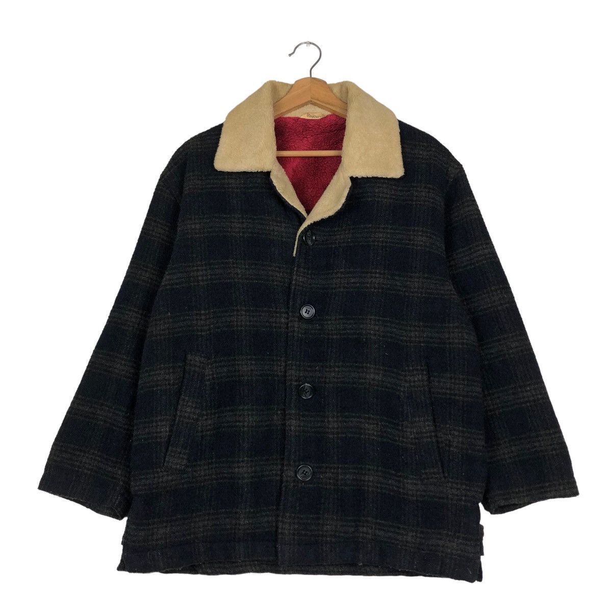 🔥Vintage Wool Jacket Riverson Double Collar Tartan Design