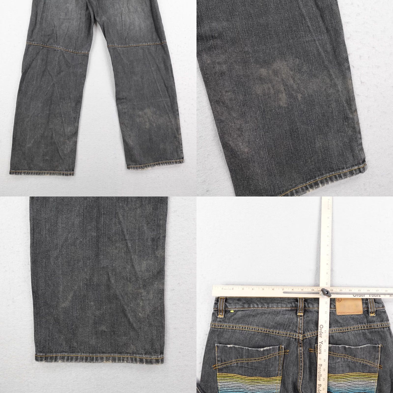 Rocawear VINTAGE Rocawear Jeans 36 Gray Wide-Leg Baggy Distressed Y2K Mens Size US 36 / EU 52 - 8 Thumbnail