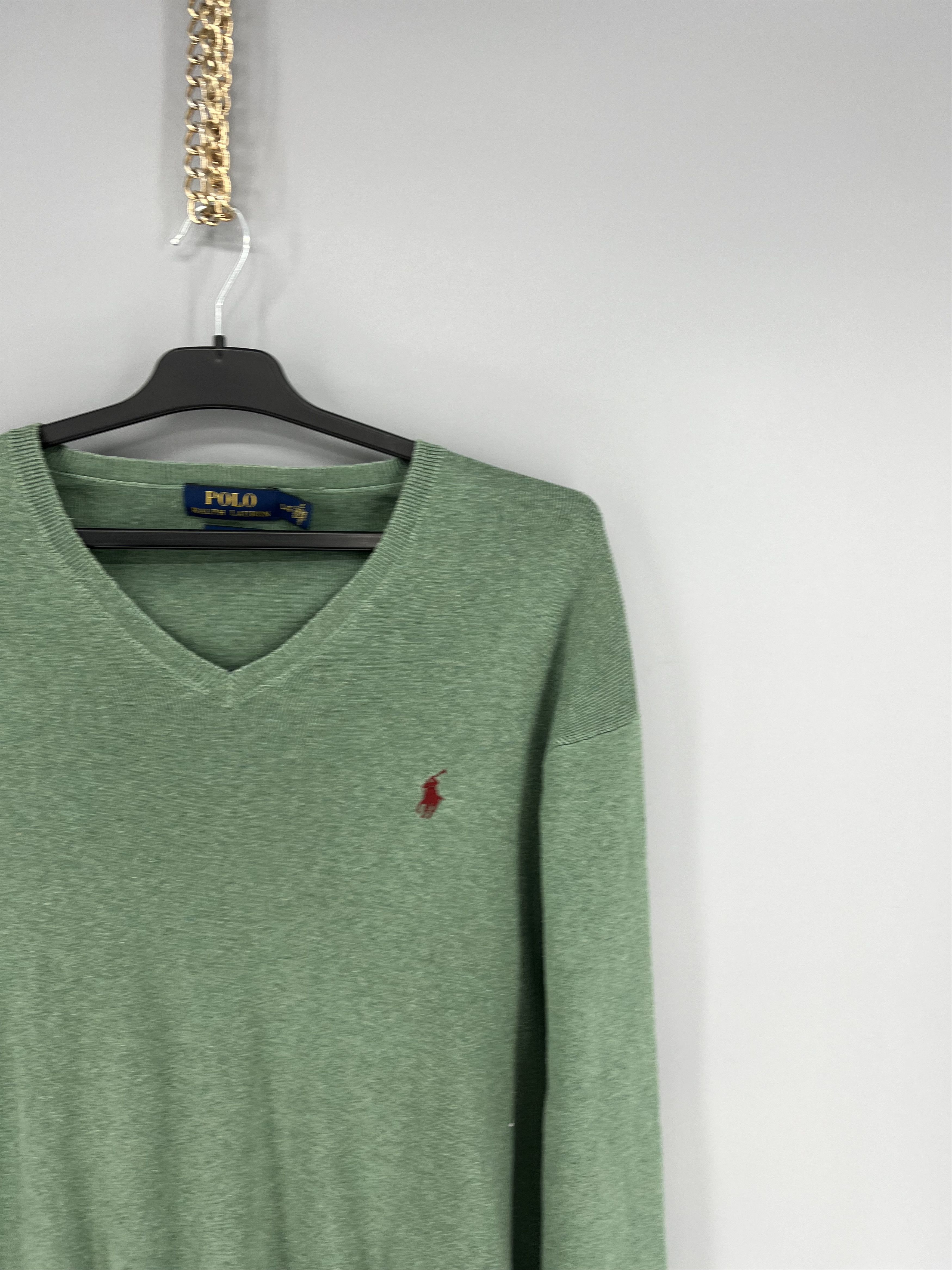 Polo Ralph Lauren Vintage Polo Ralph Lauren V-Neck Sweater 90s Green Size US L / EU 52-54 / 3 - 5 Thumbnail